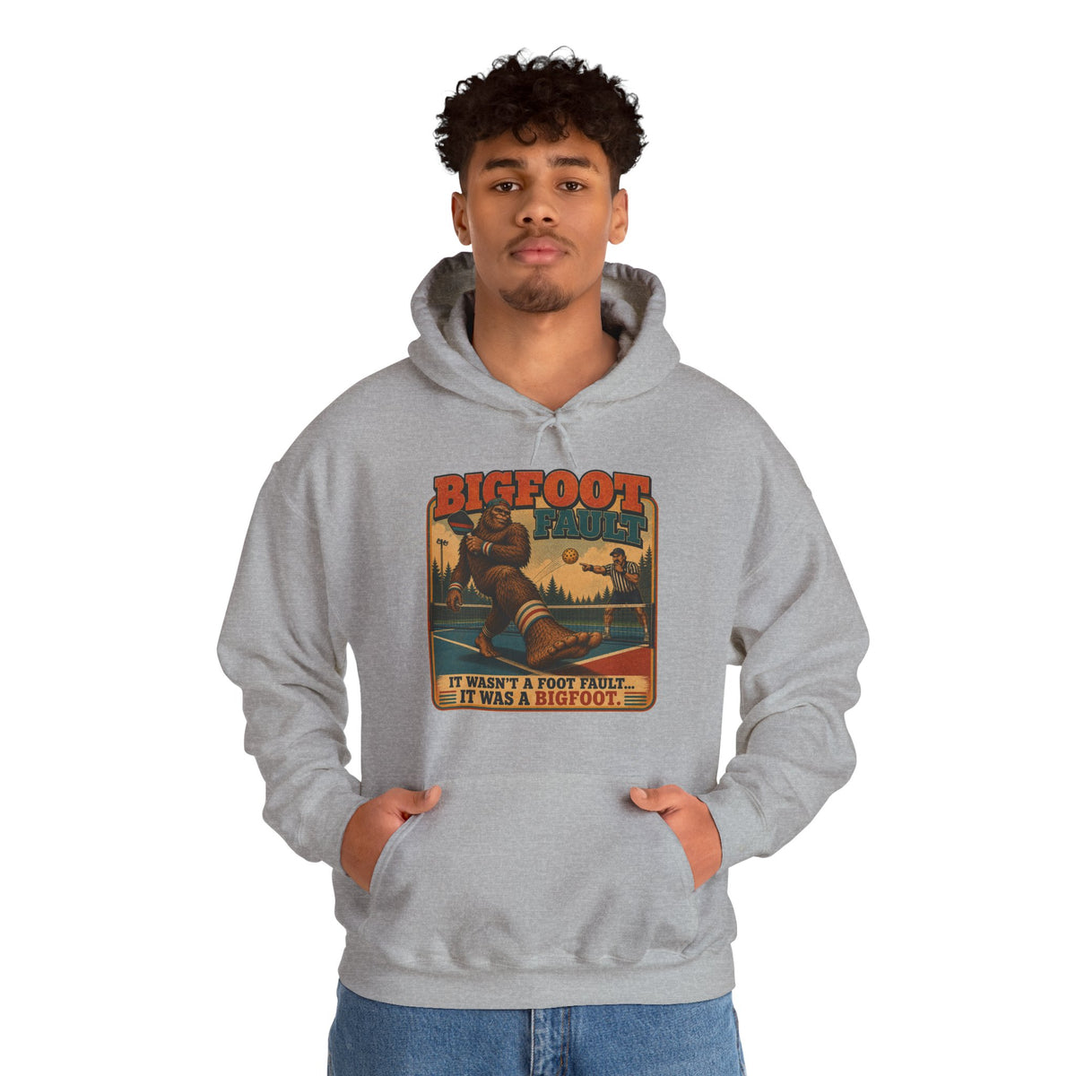 Bigfoot Foot Fault Funny Pickleball Hoodie