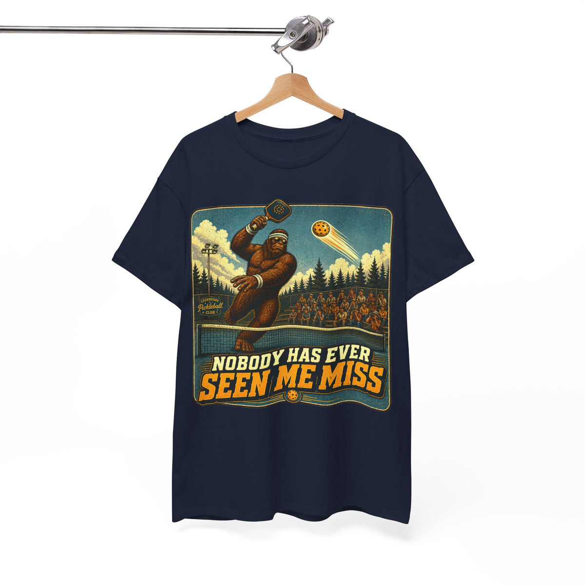 Nobody Has Ever Seen Me Miss Bigfoot Pickleball T-Shirt