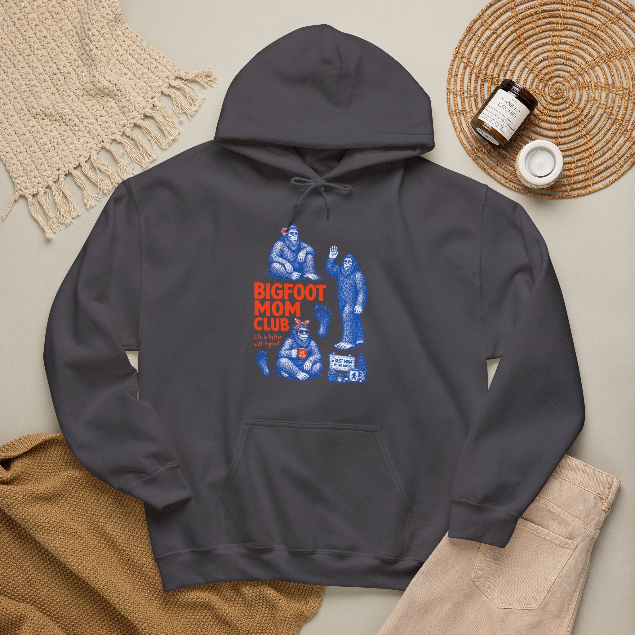 Bigfoot Mom Club Hoodie – Funny Sasquatch Mom Vintage Graphic