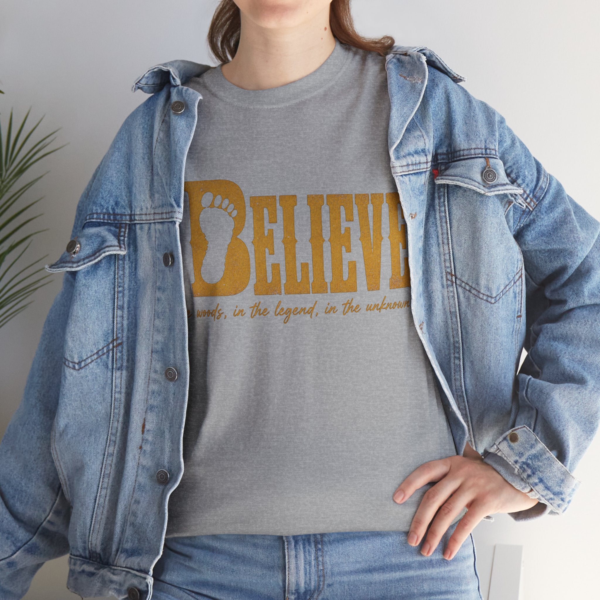 Bigfoot Footprint Typography T-Shirt – I Believe Graphic Tee