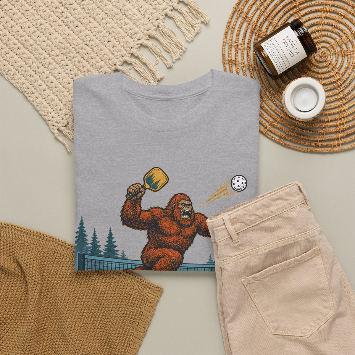 Squatch Overhead Smash Bigfoot Pickleball T-Shirt