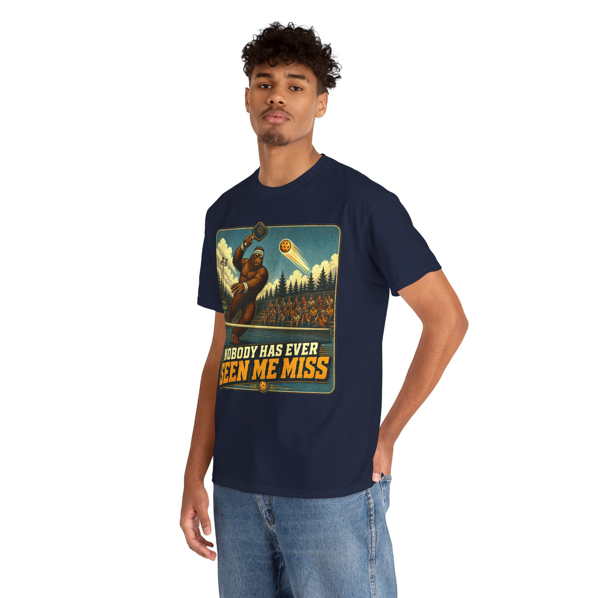 Nobody Has Ever Seen Me Miss Bigfoot Pickleball T-Shirt