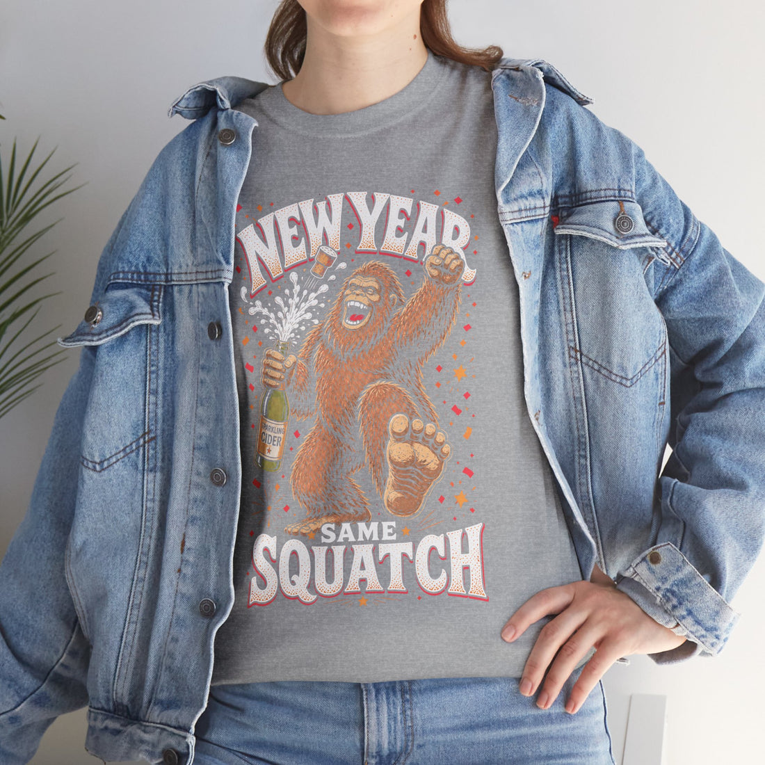 New Year Same Squatch T-Shirt – Funny Bigfoot New Year's Graphic Tee