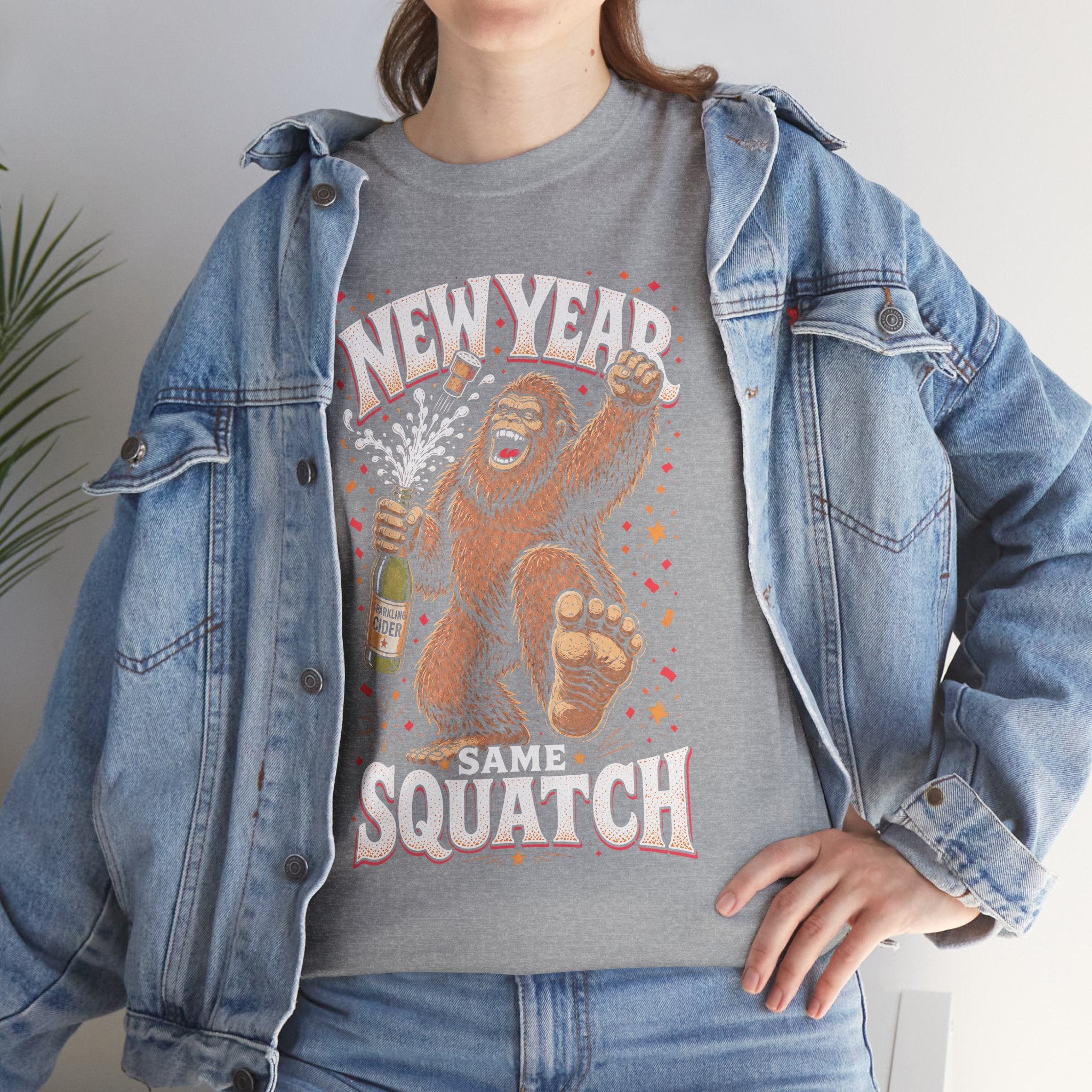 New Year Same Squatch T-Shirt – Funny Bigfoot New Year's Graphic Tee