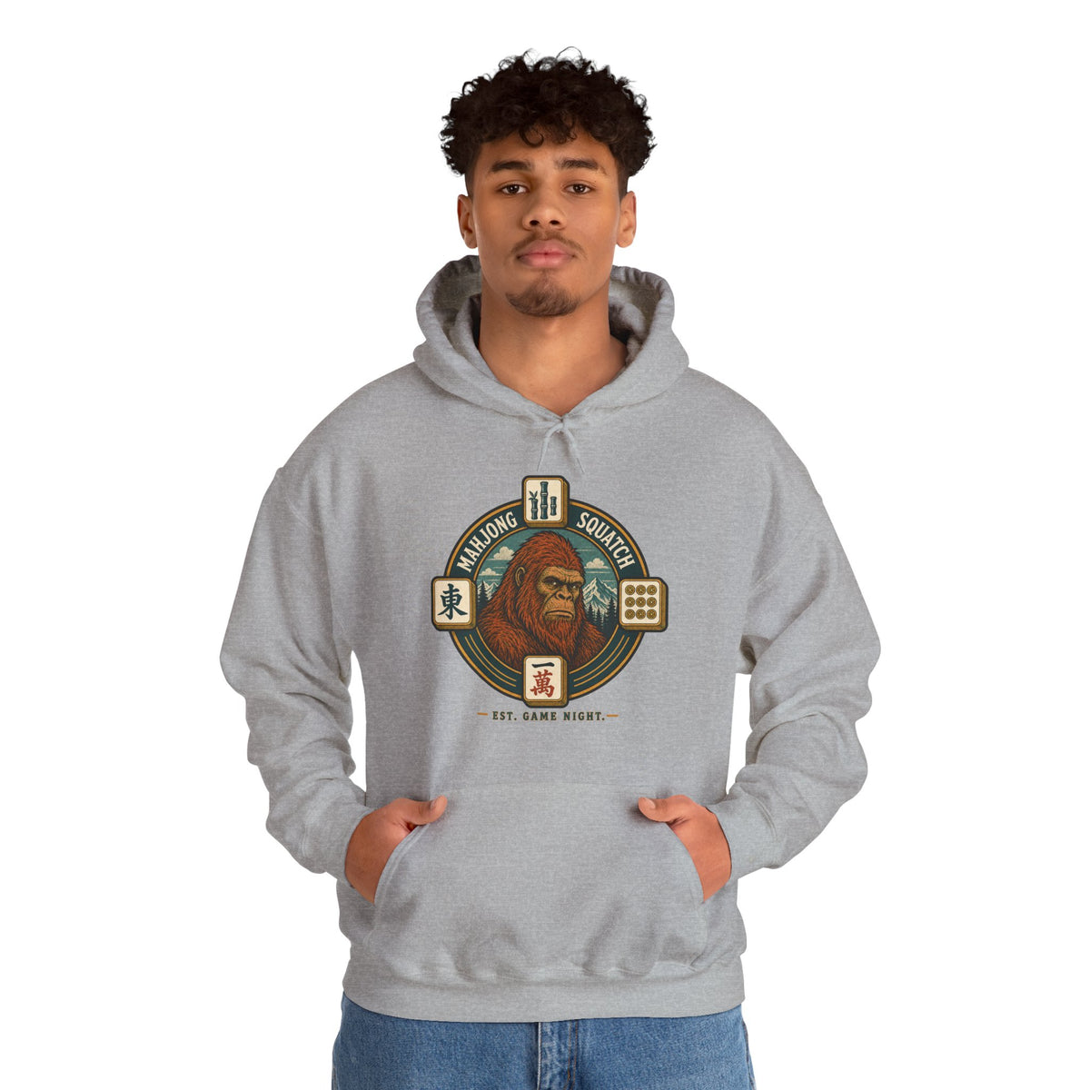 Bamboo, Dots & Squatch - Bigfoot Mahjong Hoodie