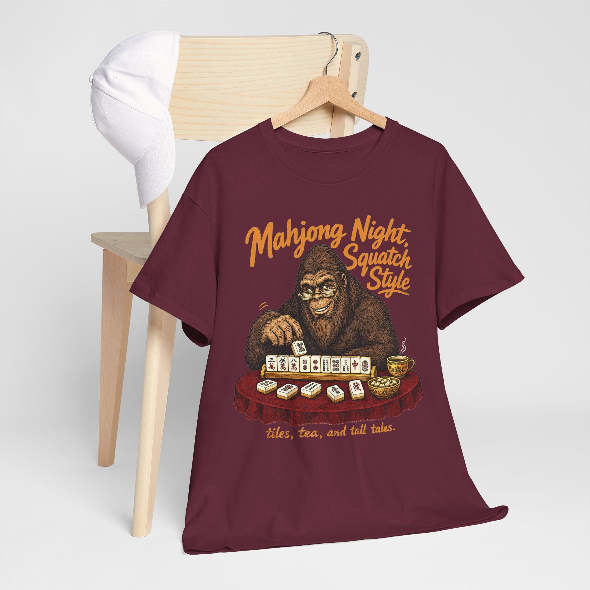 Mahjong Night Sasquatch T-Shirt – Vintage Bigfoot Mahjong Tee