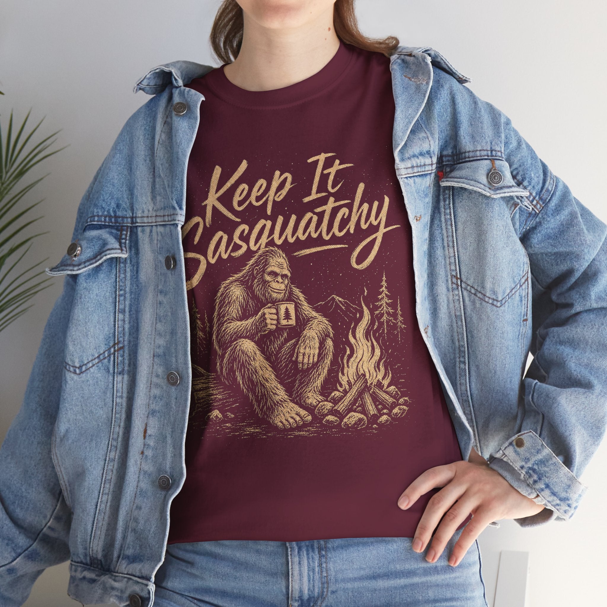 Keep It Sasquatchy T-Shirt – Cozy Campfire Bigfoot Graphic Tee