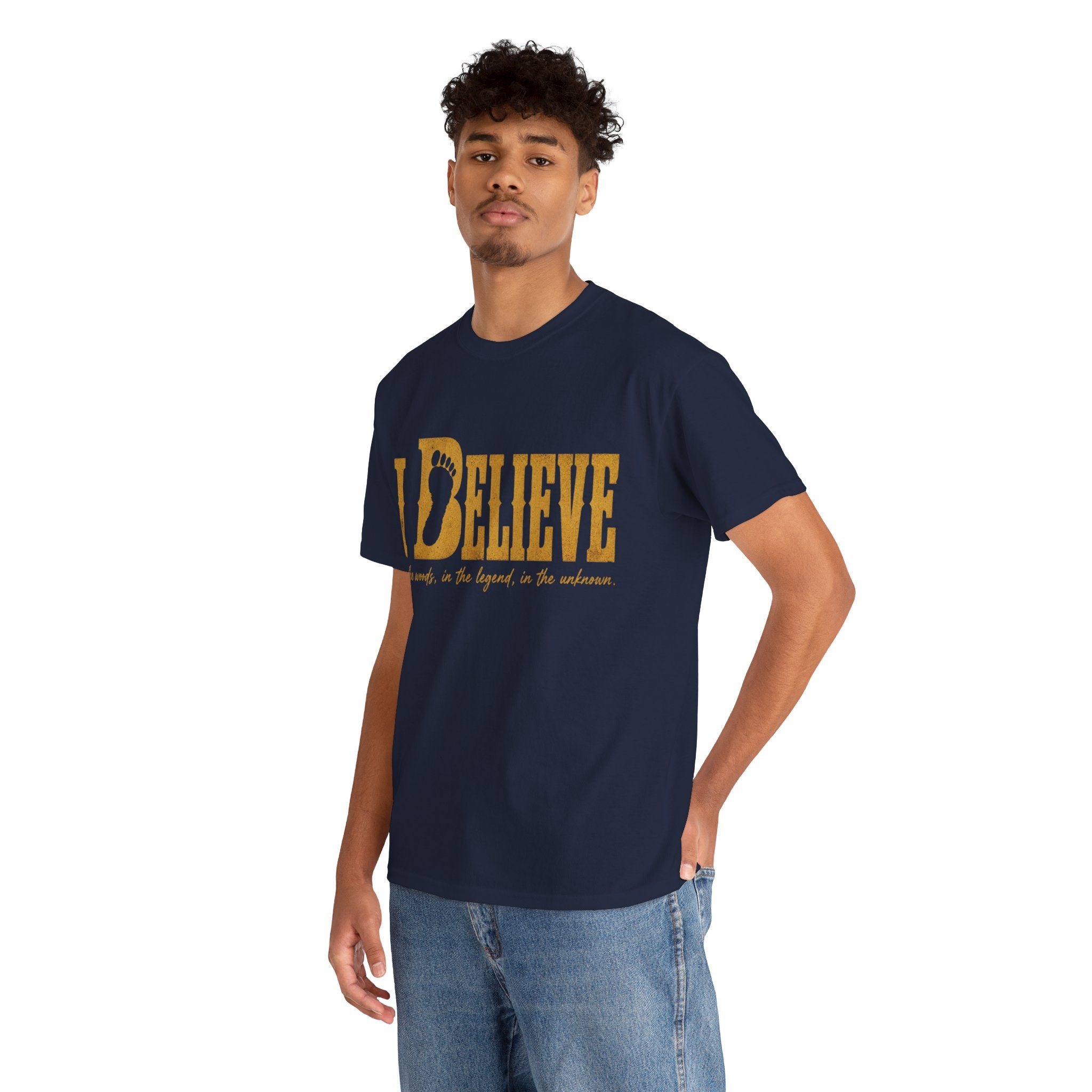 Bigfoot Footprint Typography T-Shirt – I Believe Graphic Tee