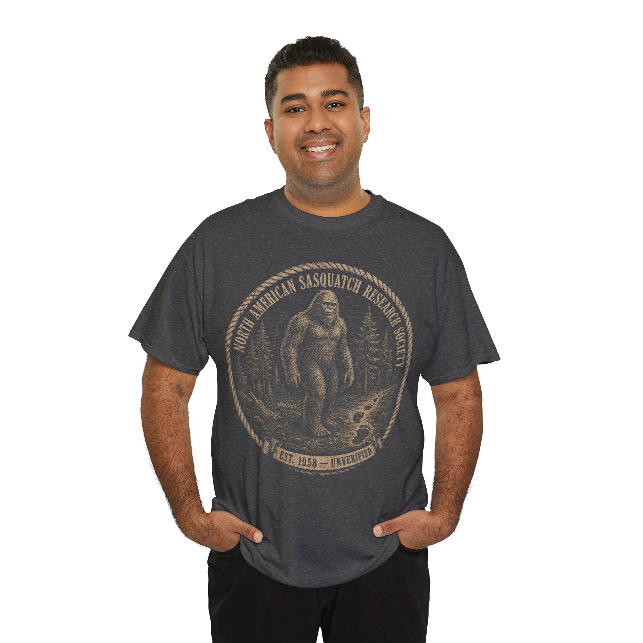 Sasquatch Research Society T-Shirt – Vintage Scientific Bigfoot Badge Tee