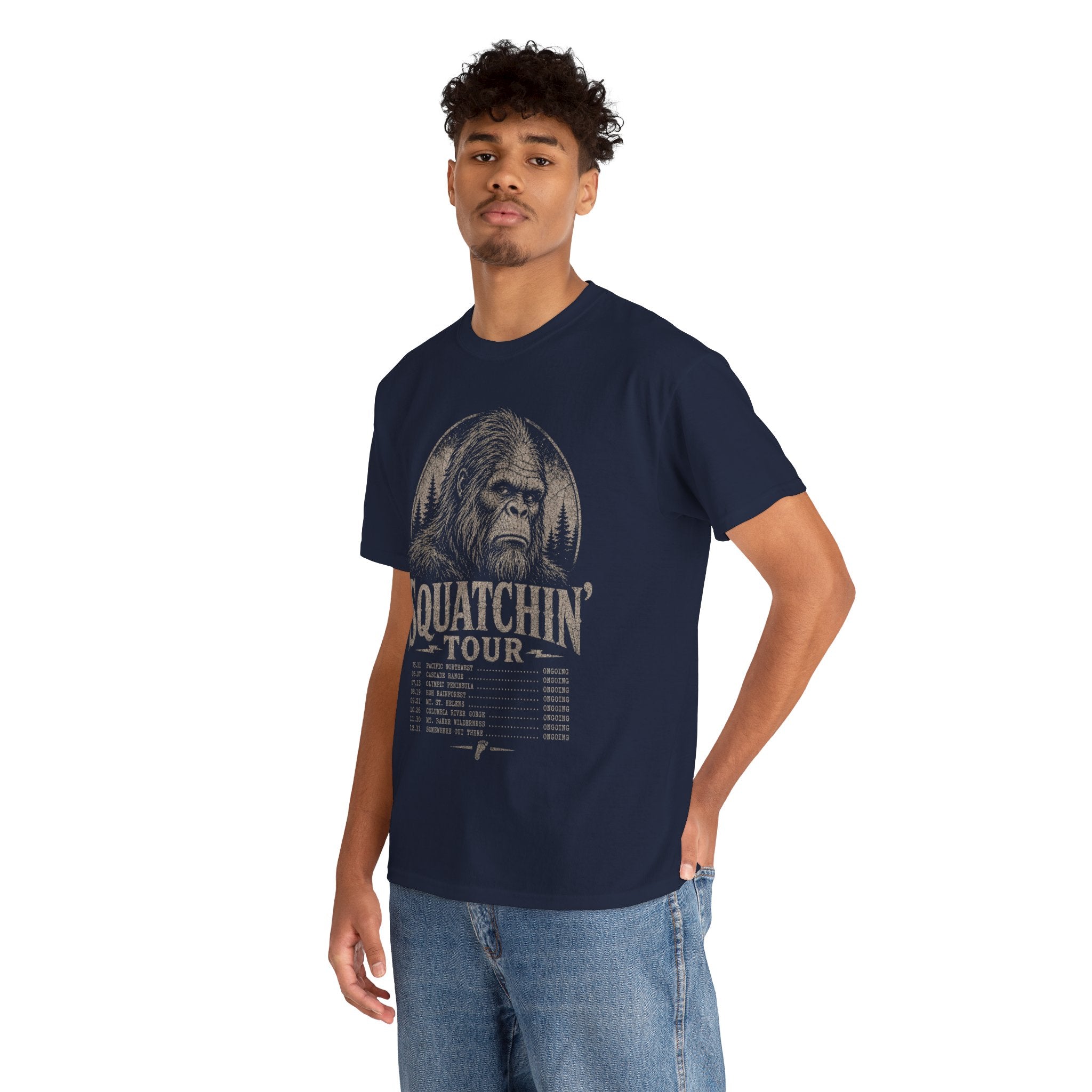 Squatchin' Tour T-Shirt – Vintage Band-Tee Style Bigfoot Graphic Tee