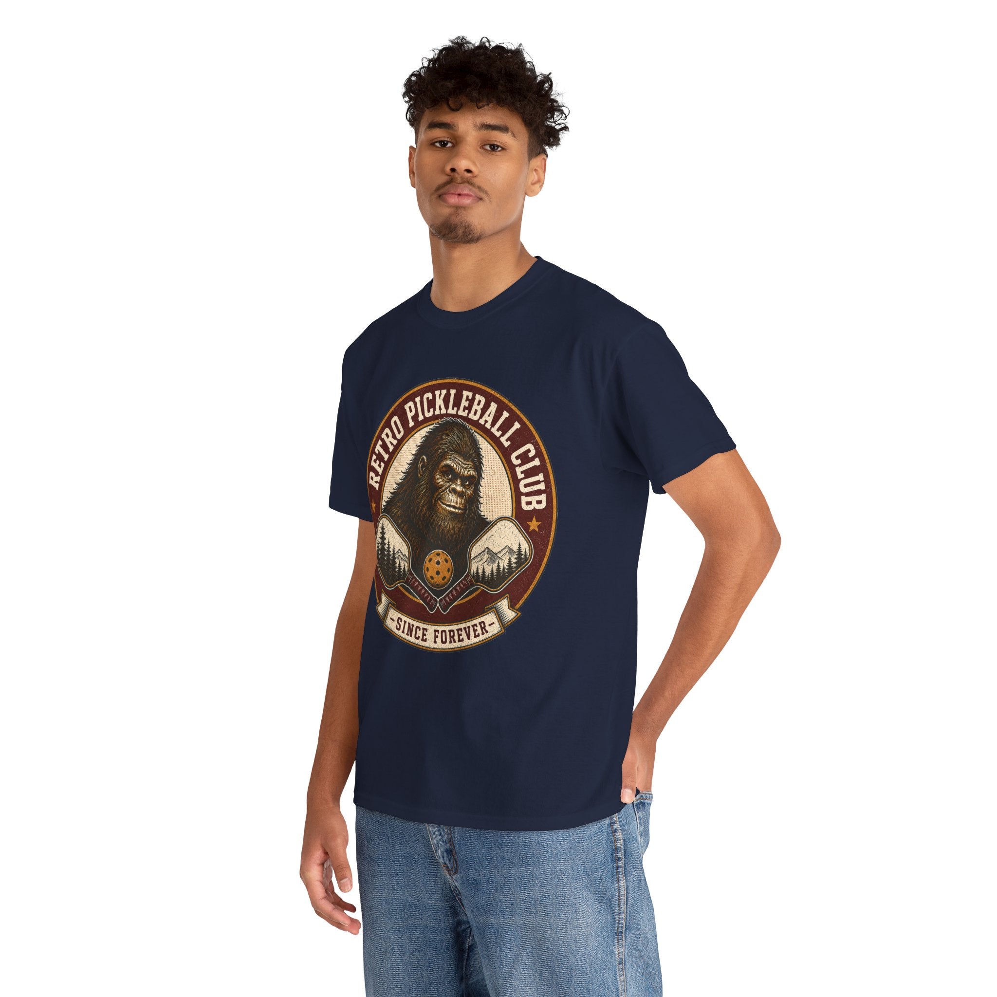Retro Pickleball Club Bigfoot Emblem T-Shirt