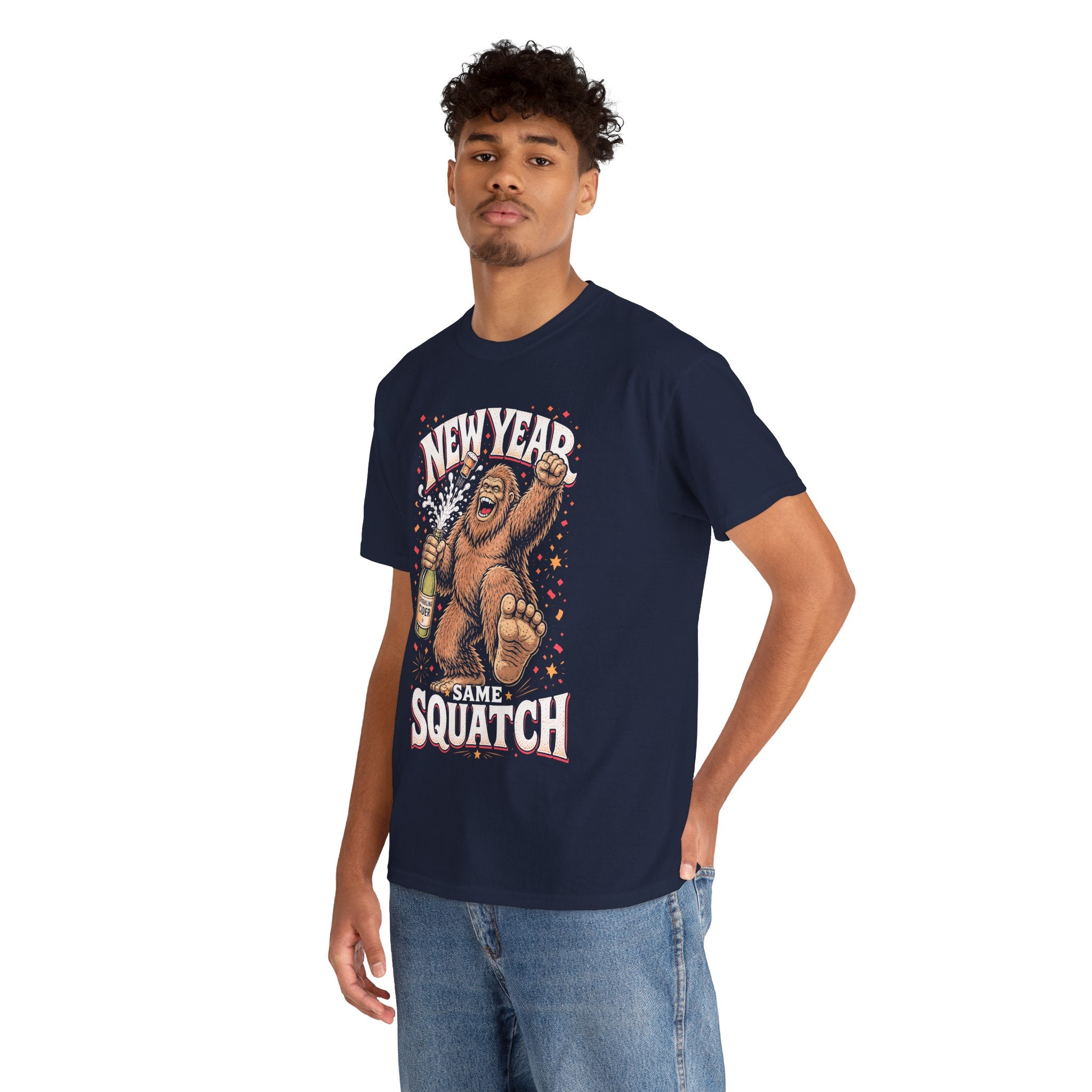 New Year Same Squatch T-Shirt – Funny Bigfoot New Year's Graphic Tee