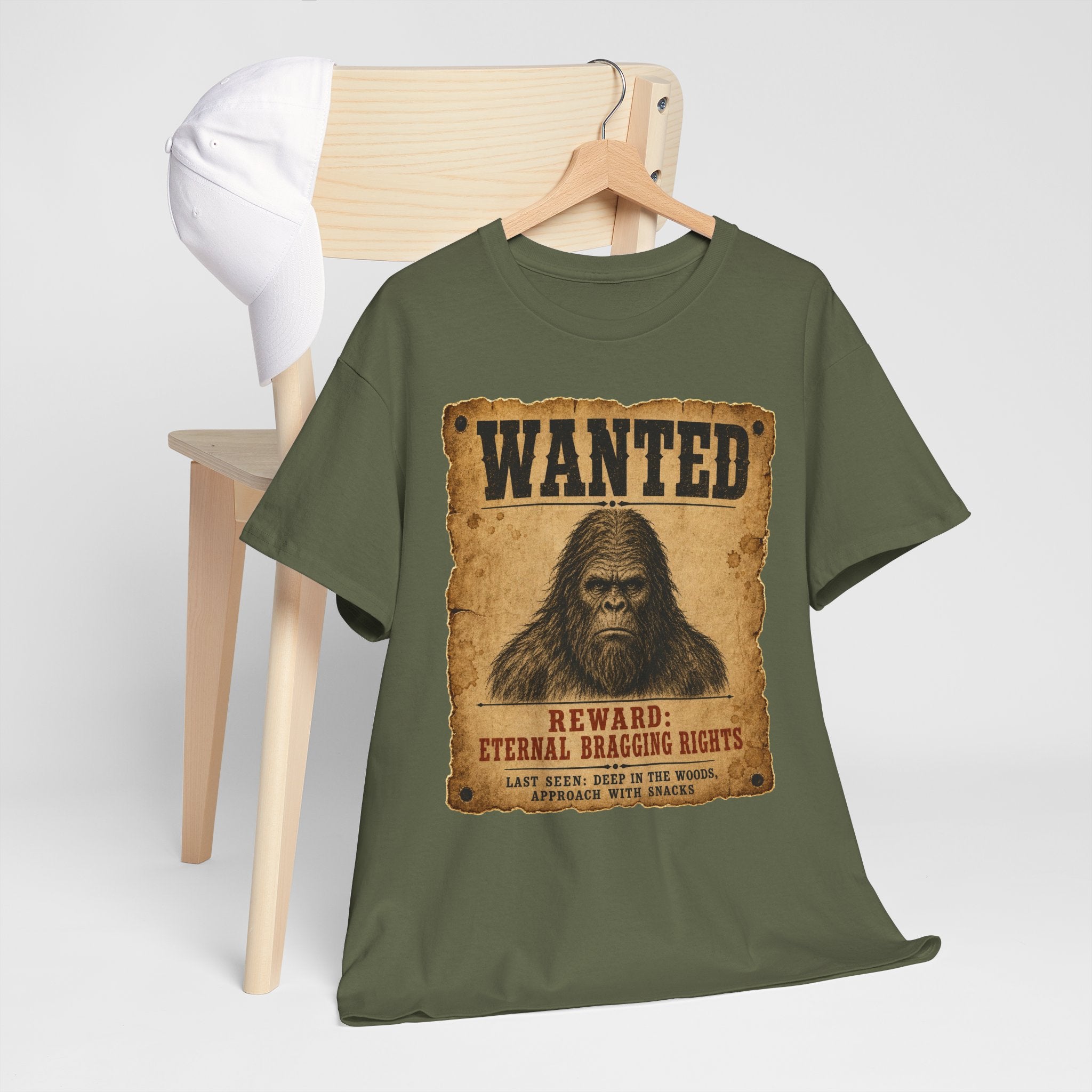 Wanted Bigfoot T-Shirt – Old West Reward Poster Graphic Tee