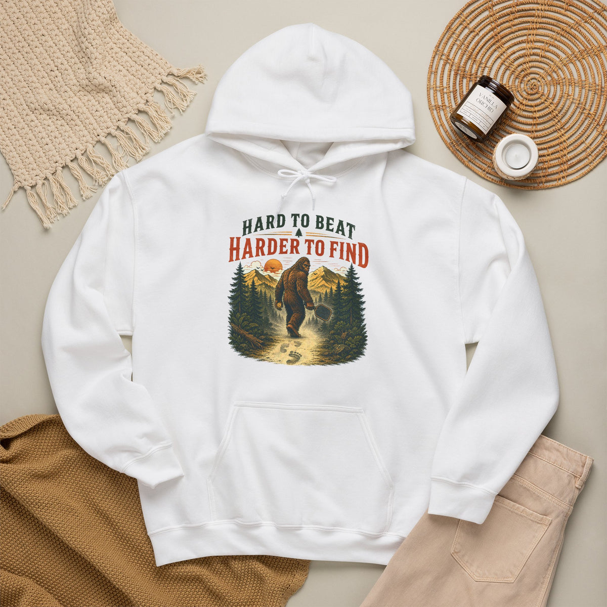 Bigfoot Hard to Beat Harder to Find Pickleball Hoodie
