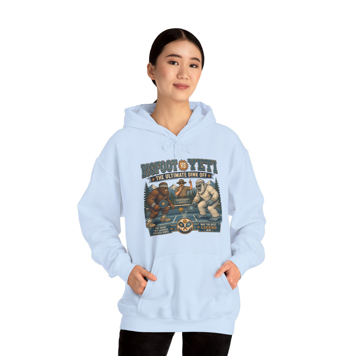 Bigfoot vs Yeti Pickleball Championship Hoodie
