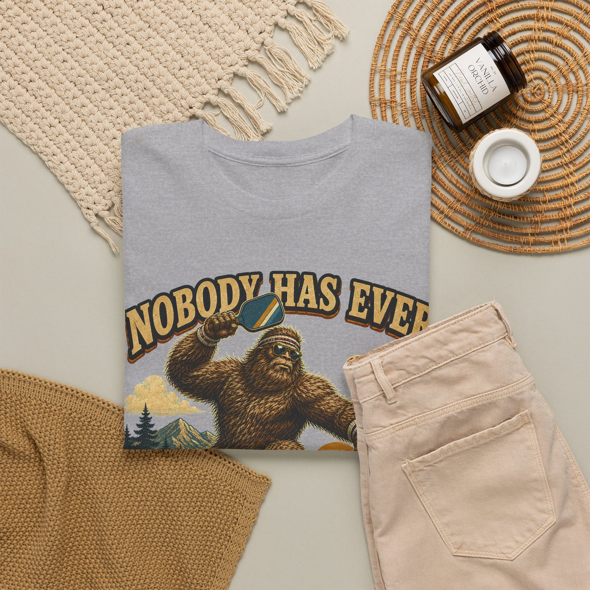 Nobody Has Ever Seen Me Miss Bigfoot Pickleball T-Shirt