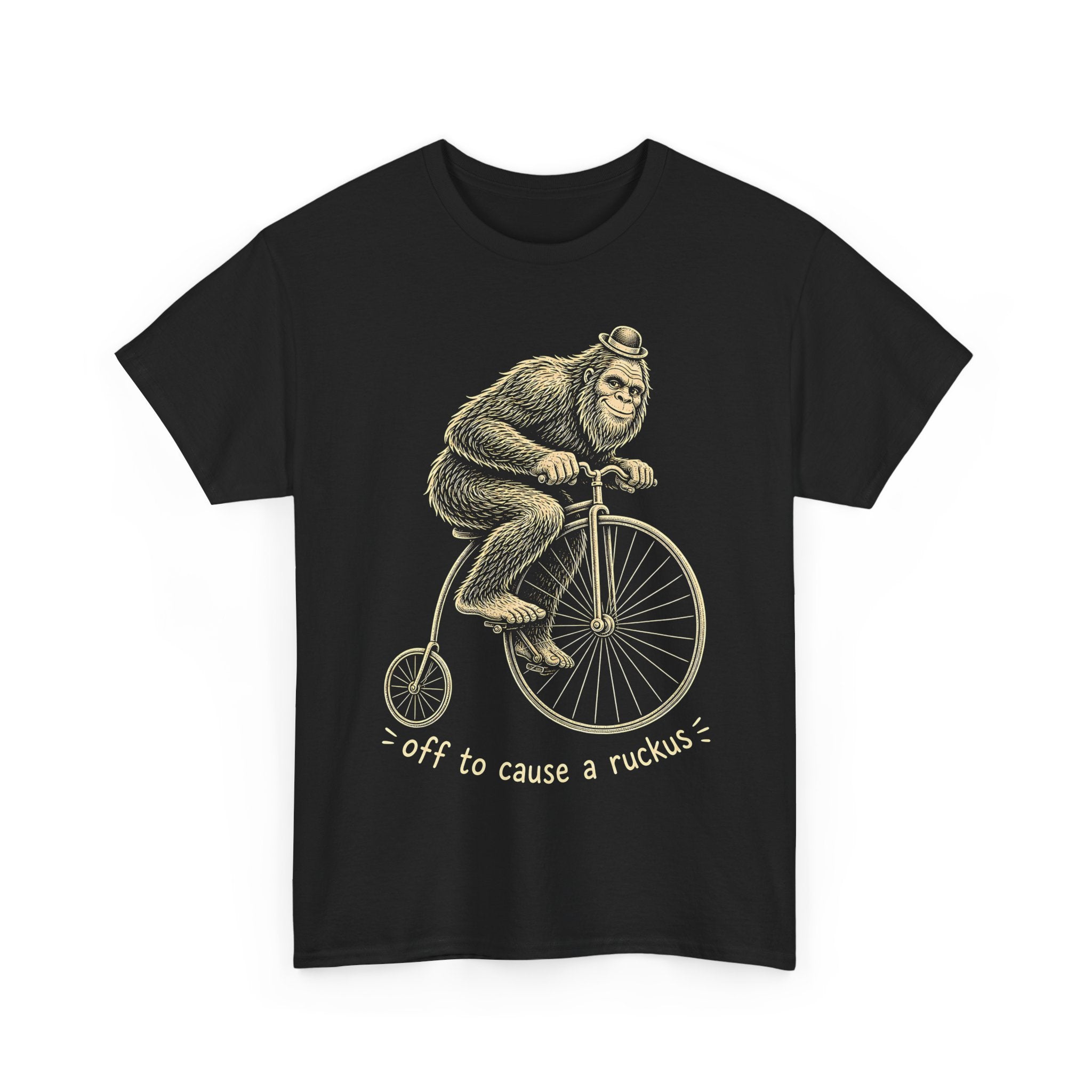 Bigfoot On A Bicycle T-Shirt – Whimsical Vintage Ruckus Graphic Tee
