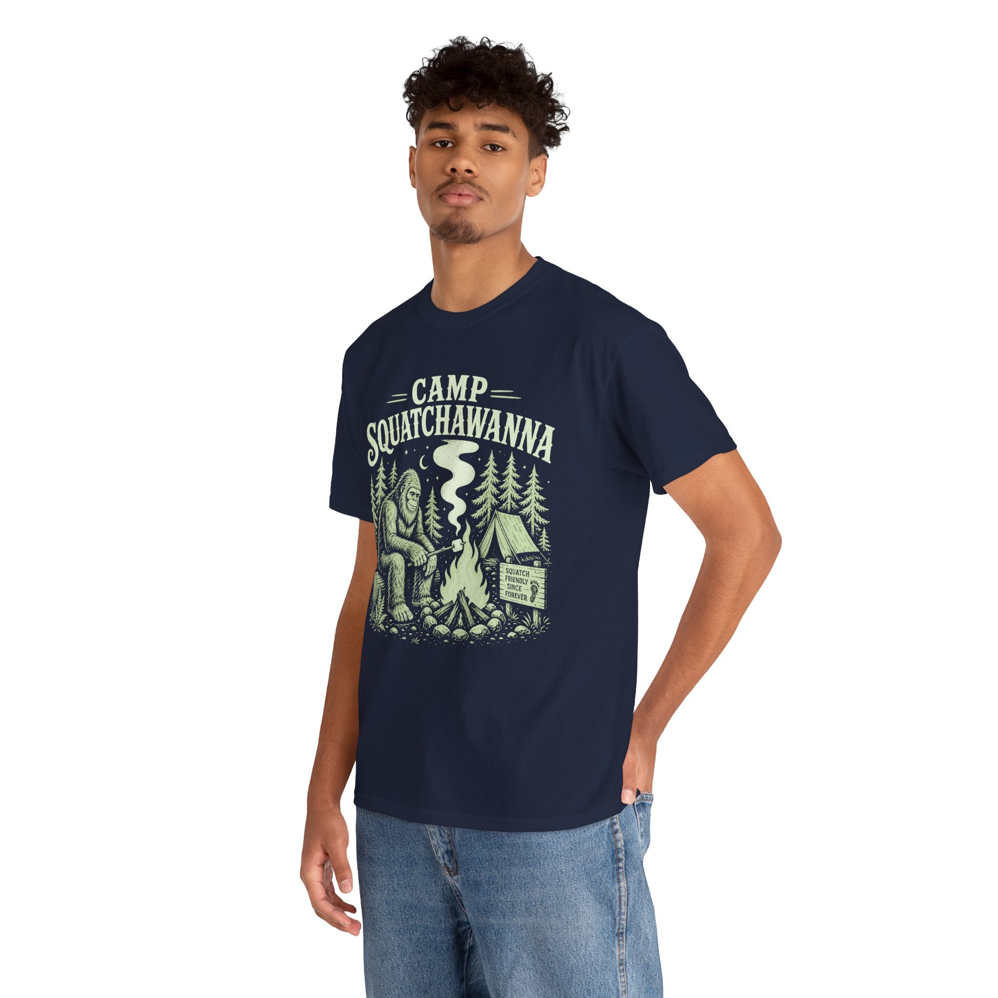 Funny Camp Squatchawanna T-Shirt – Bigfoot Campfire Graphic Tee