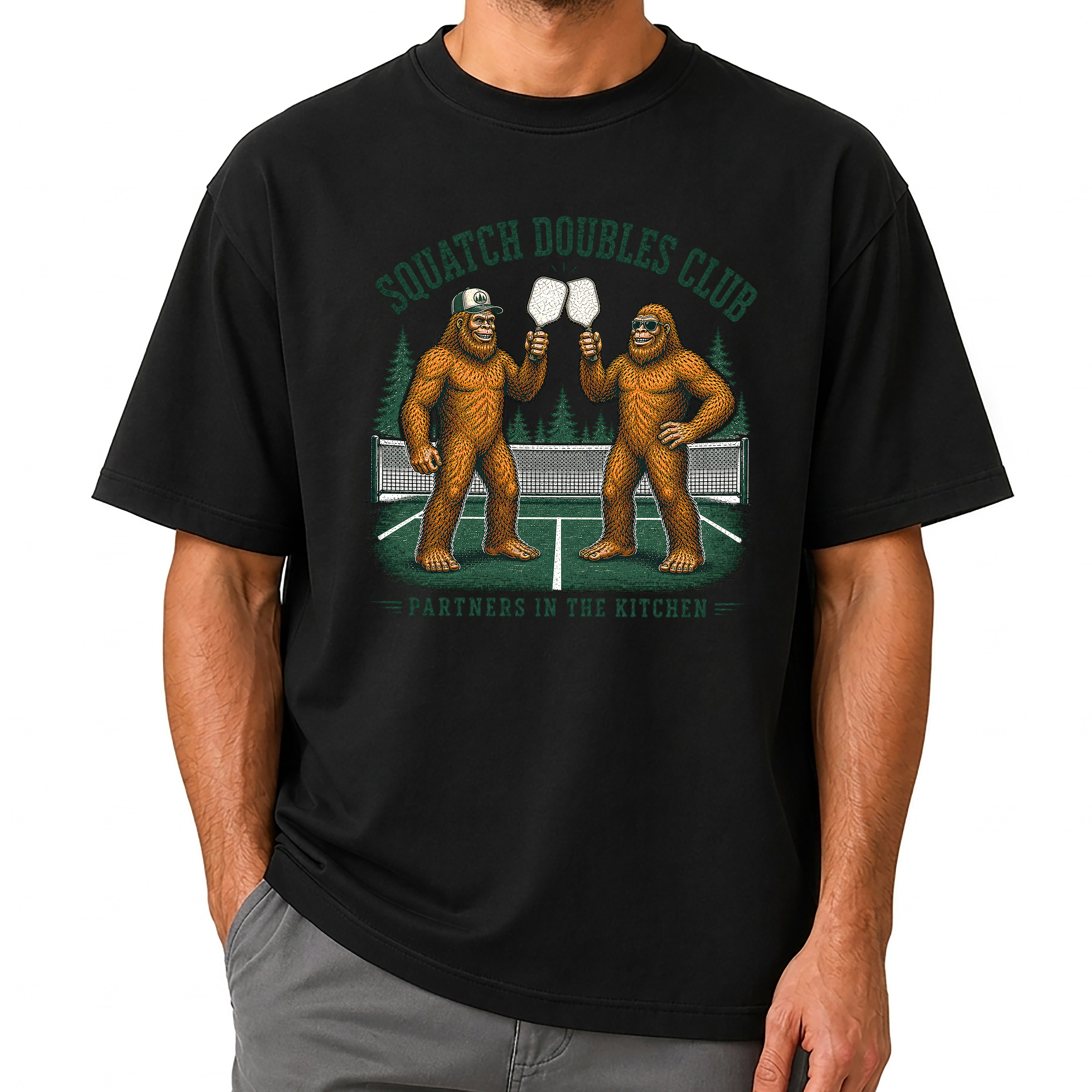 Squatch Doubles Club Bigfoot Pickleball T-Shirt