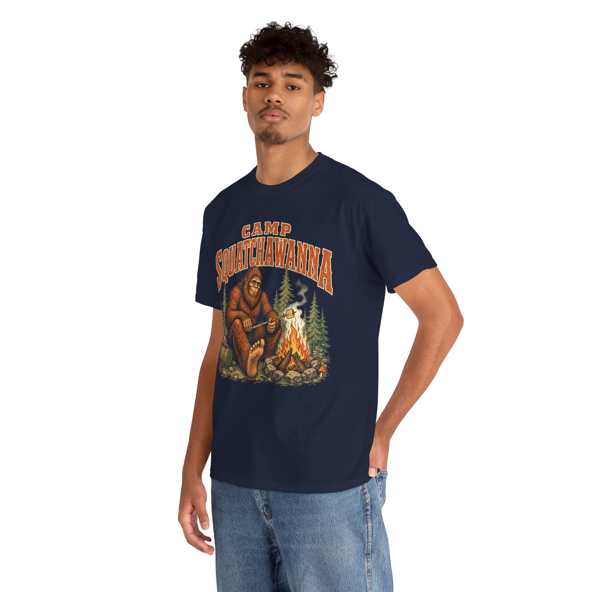 Camp Squatchawanna T-Shirt – Funny Bigfoot Campfire Graphic Tee