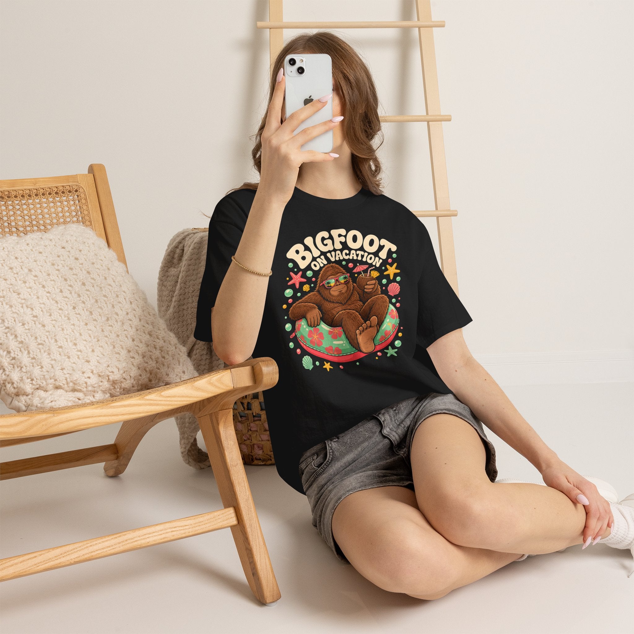 Bigfoot On Vacation T-Shirt – Fun Colorful Beach Graphic Tee