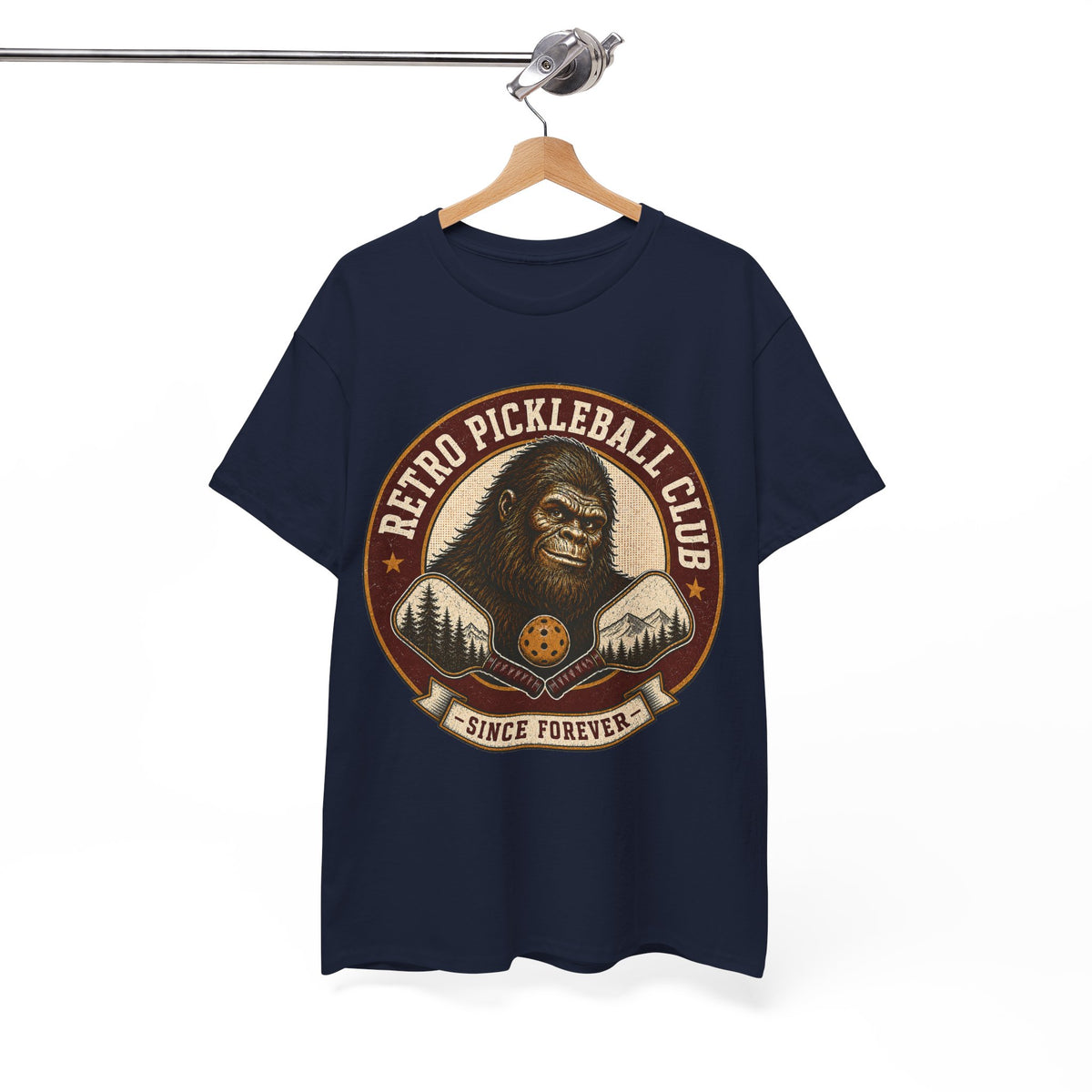 Retro Pickleball Club Bigfoot Emblem T-Shirt
