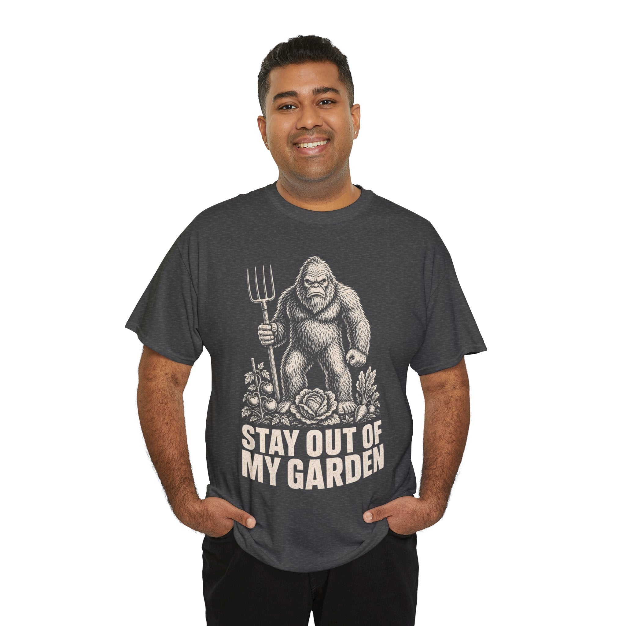 Funny Bigfoot Gardener T-Shirt – Stay Out Of My Garden Graphic Tee