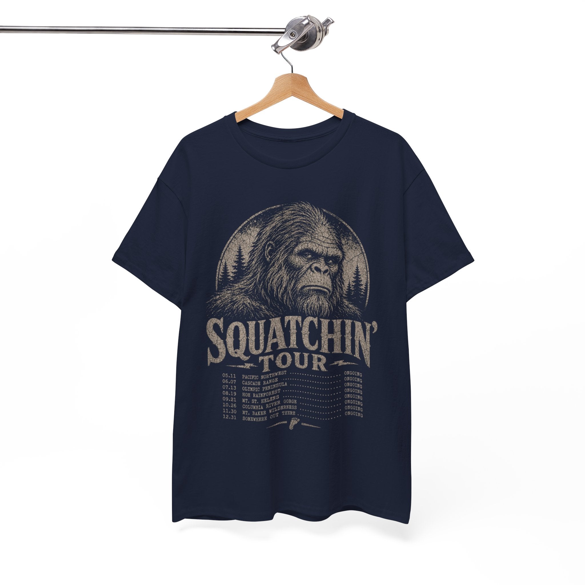 Squatchin' Tour T-Shirt – Vintage Band-Tee Style Bigfoot Graphic Tee