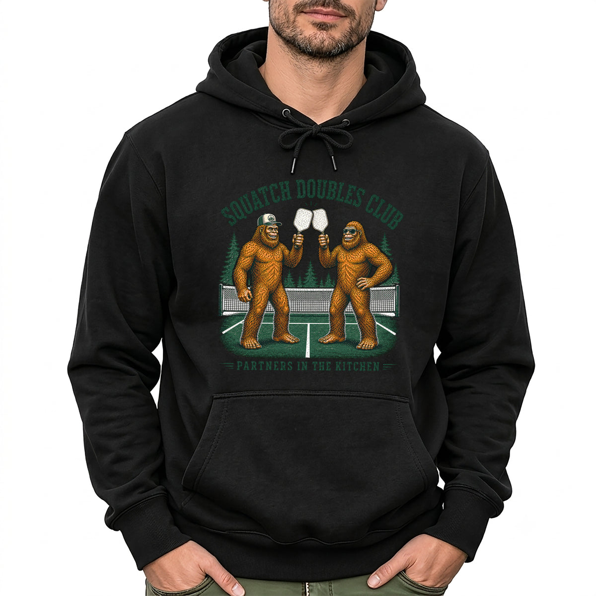 Squatch Doubles Club Bigfoot Pickleball Hoodie