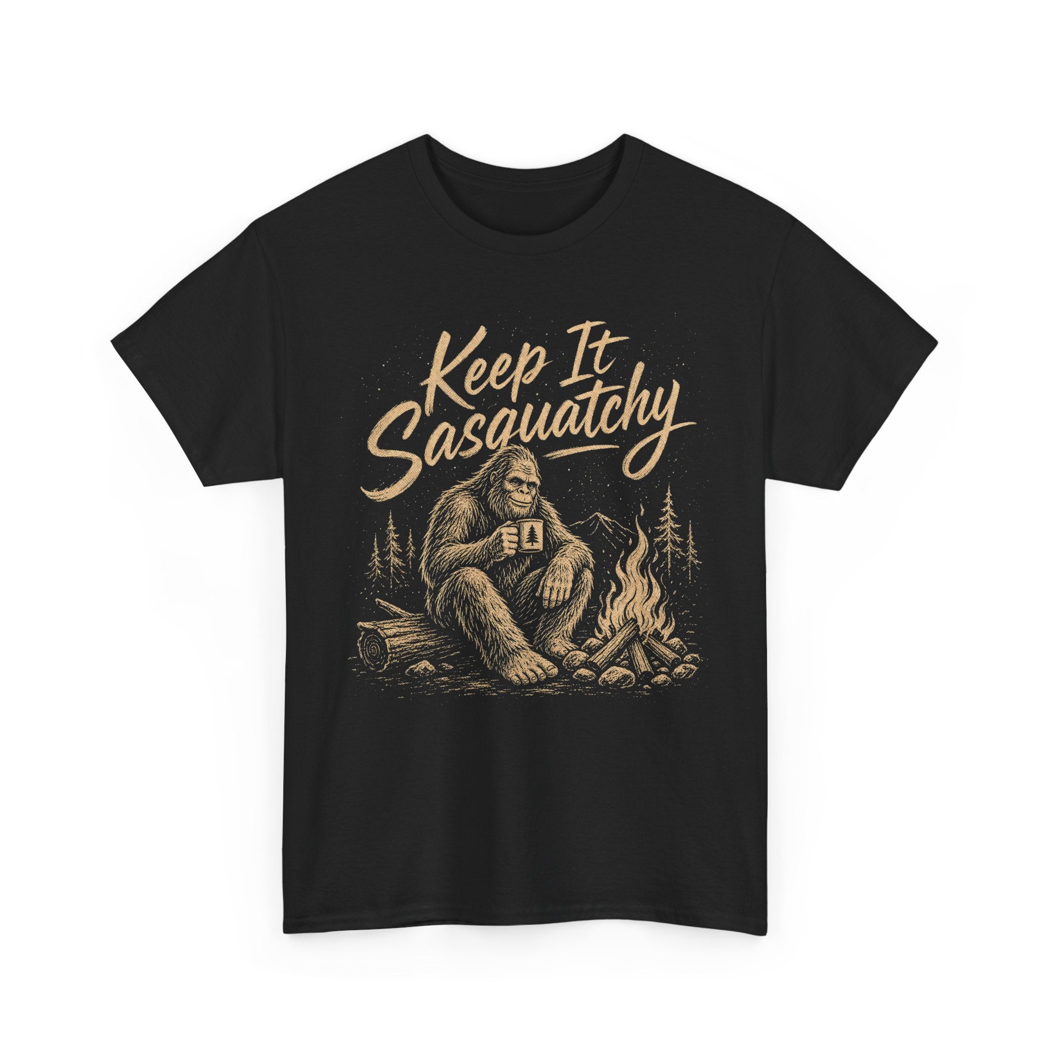 Keep It Sasquatchy T-Shirt – Cozy Campfire Bigfoot Graphic Tee