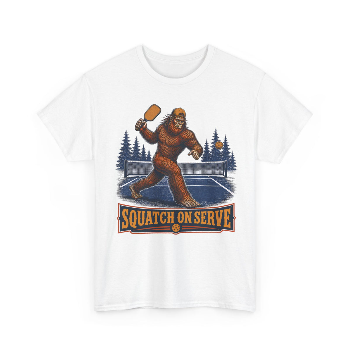 Squatch On Serve Bigfoot Pickleball T-Shirt