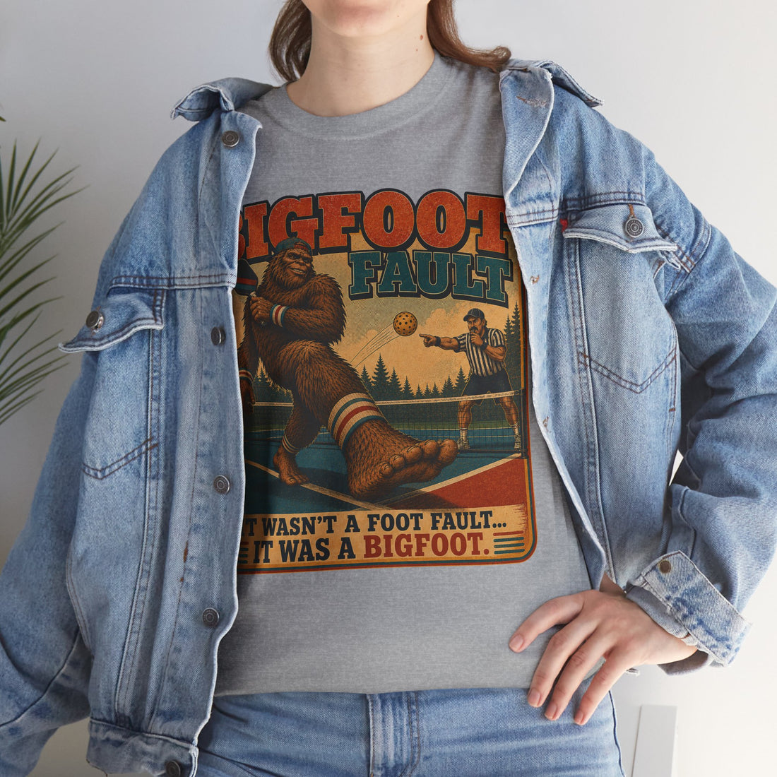 Bigfoot Foot Fault Funny Pickleball T-Shirt