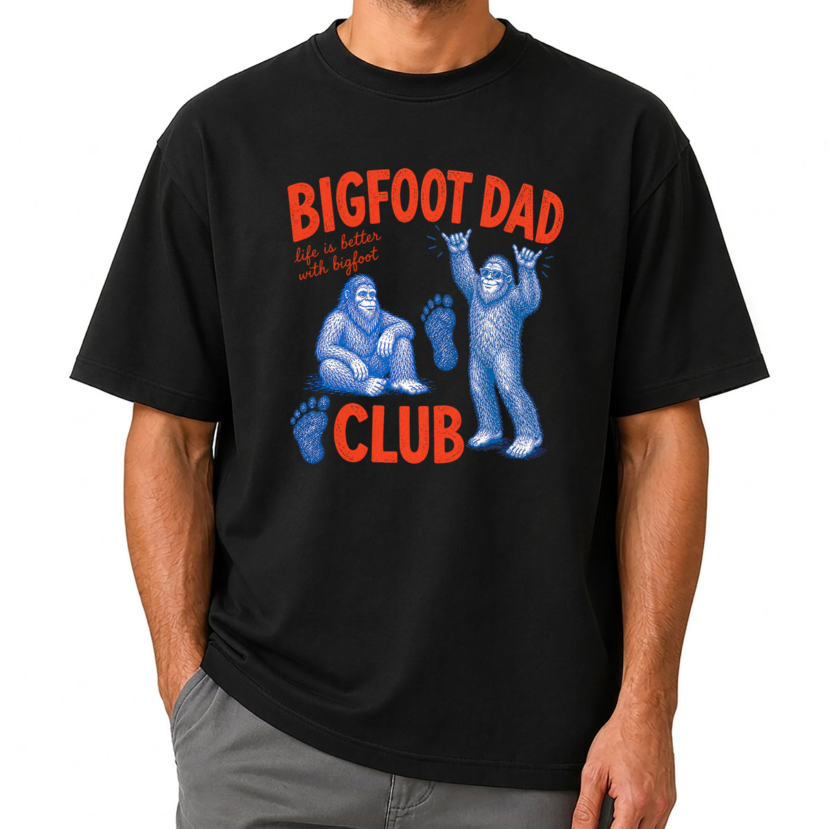Bigfoot Dad Club T-Shirt – Funny Sasquatch Dad Vintage Graphic Tee