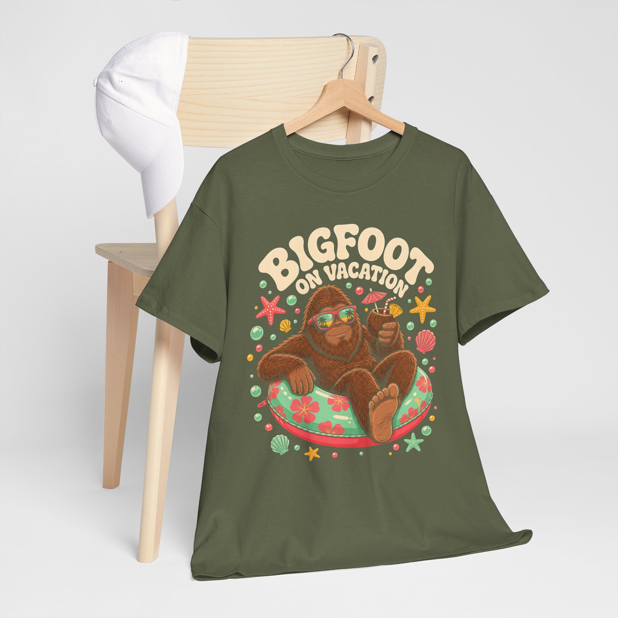 Bigfoot On Vacation T-Shirt – Fun Colorful Beach Graphic Tee