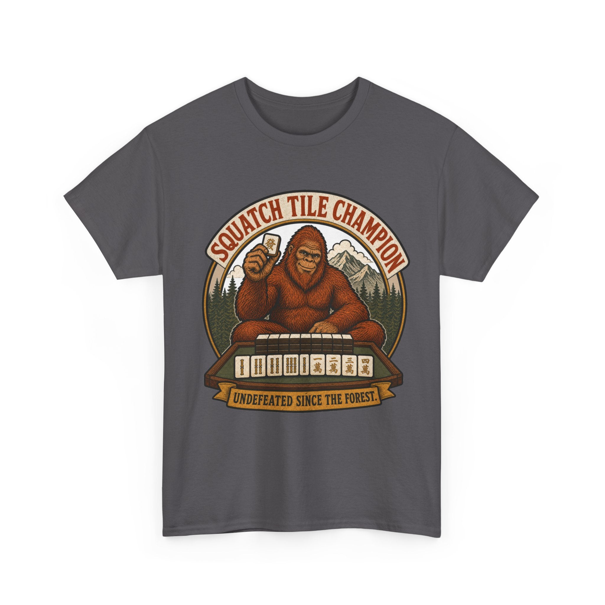 Squatch Tile Champion - Funny Bigfoot Mahjong T-Shirt