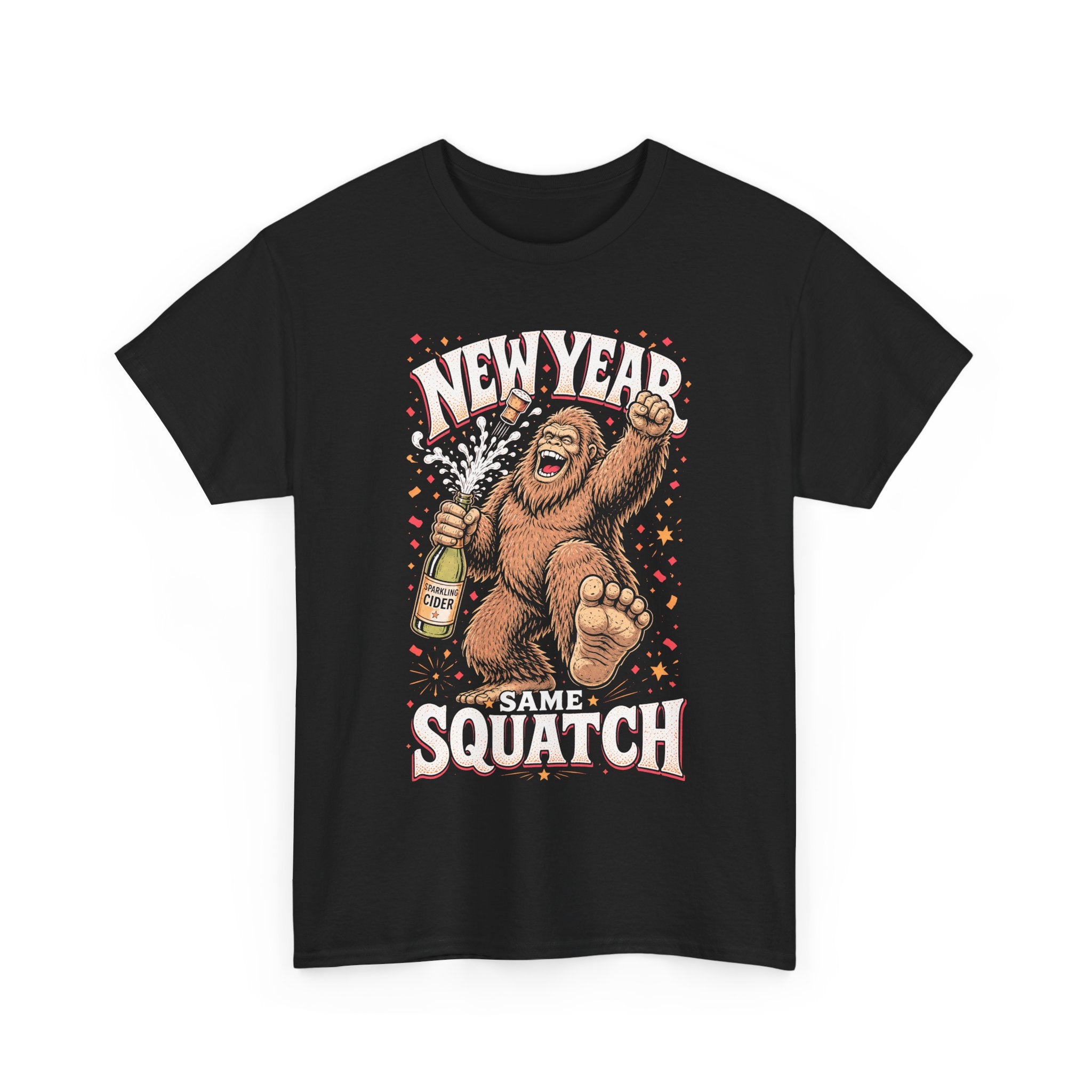New Year Same Squatch T-Shirt – Funny Bigfoot New Year's Graphic Tee