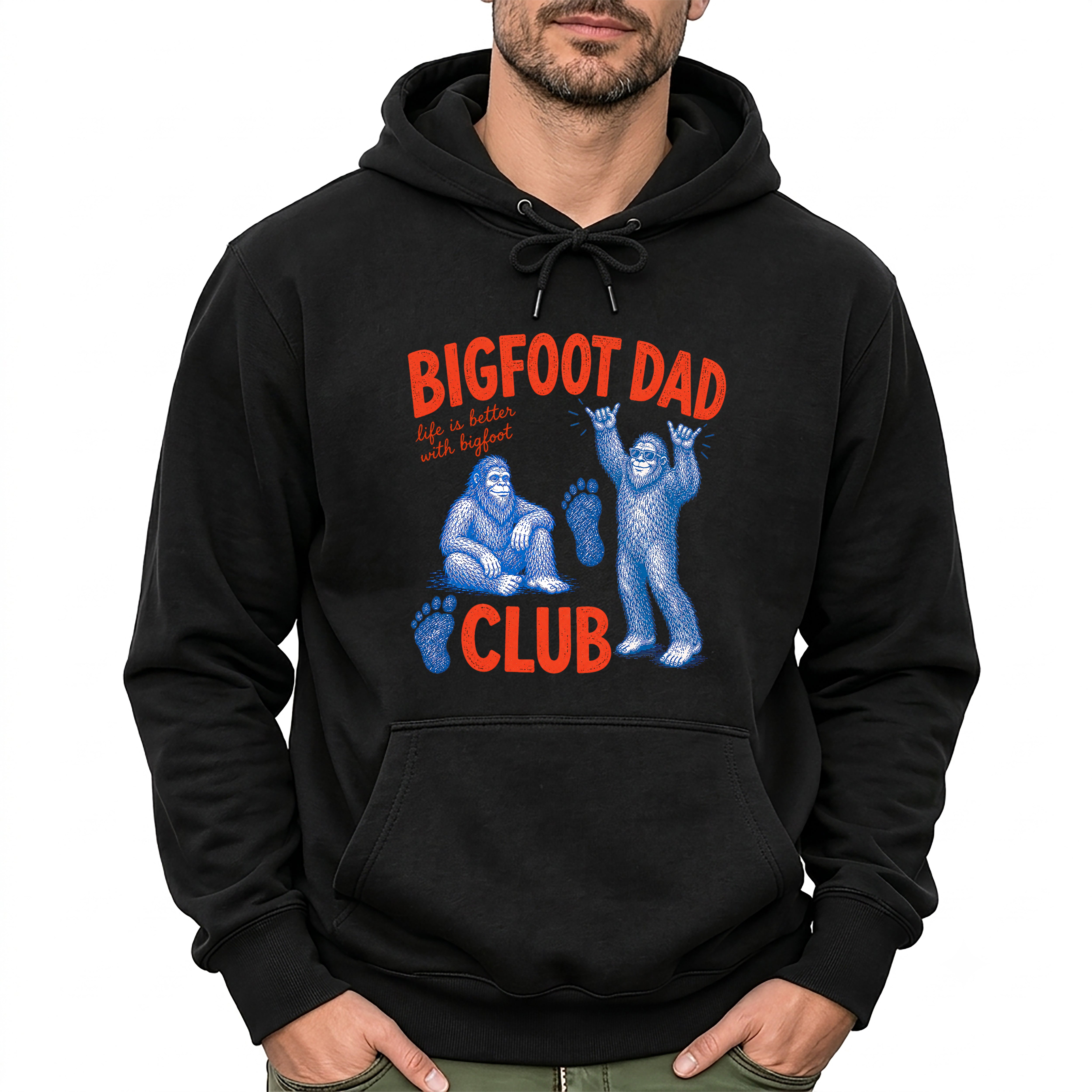 Bigfoot Dad Club Hoodie – Funny Sasquatch Dad Vintage Graphic