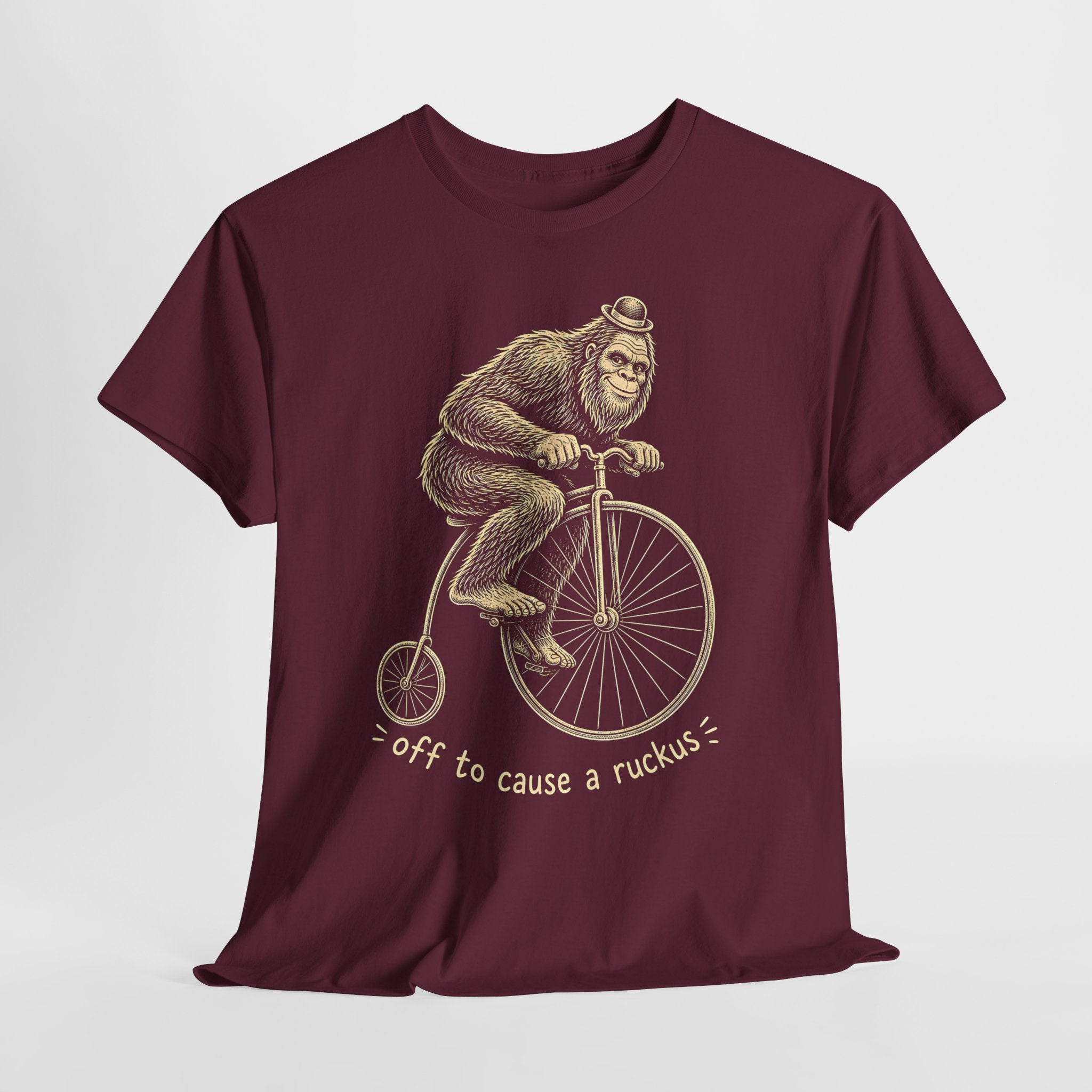 Bigfoot On A Bicycle T-Shirt – Whimsical Vintage Ruckus Graphic Tee