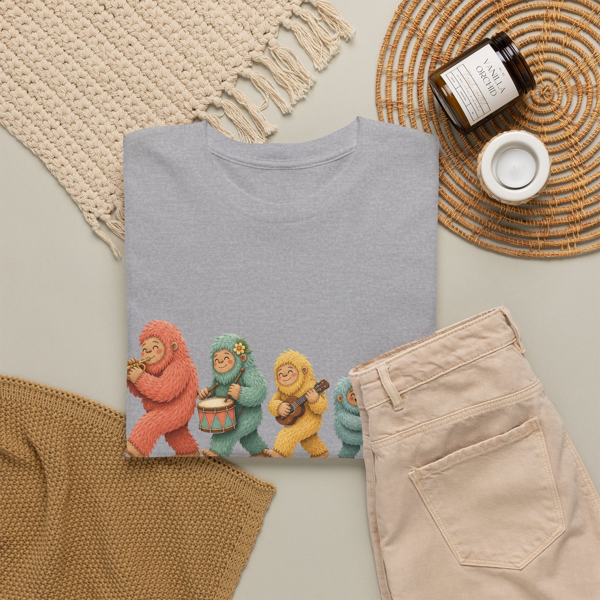 The Bigfoot Family Band T-Shirt – Whimsical Folk-Art Graphic Tee
