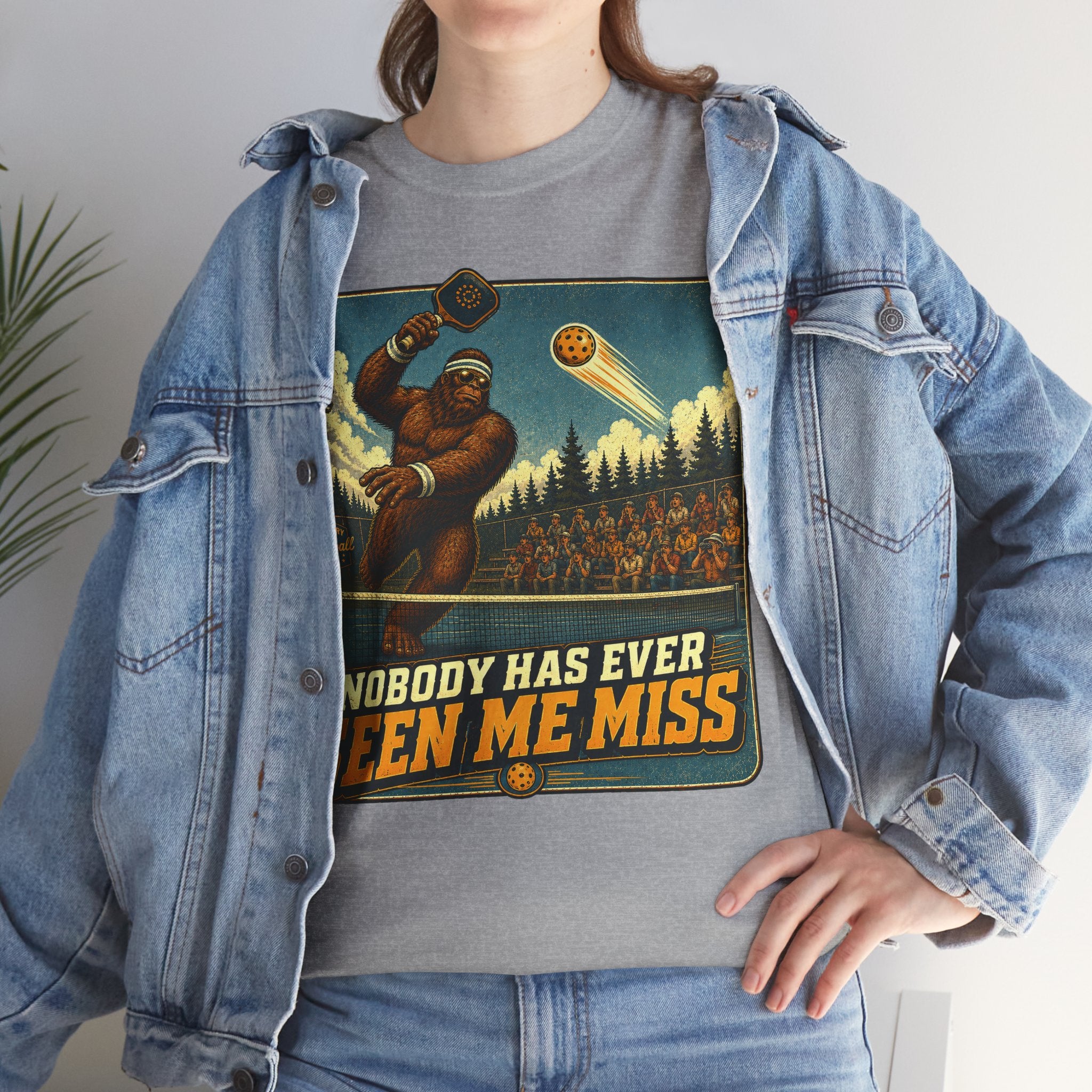 Nobody Has Ever Seen Me Miss Bigfoot Pickleball T-Shirt
