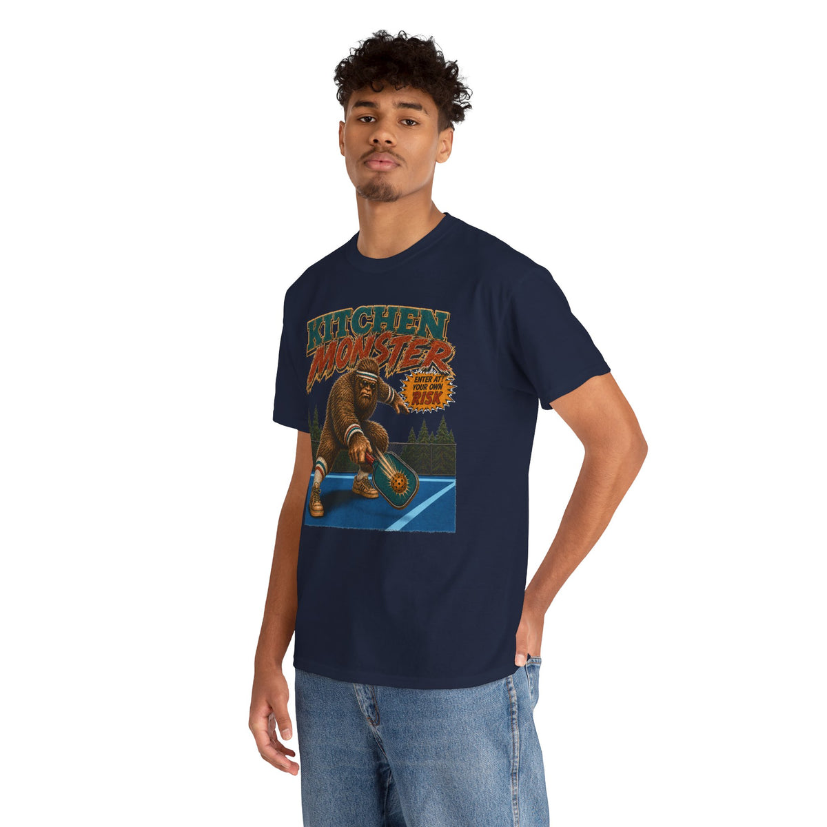 Bigfoot Kitchen Monster Funny Pickleball T-Shirt
