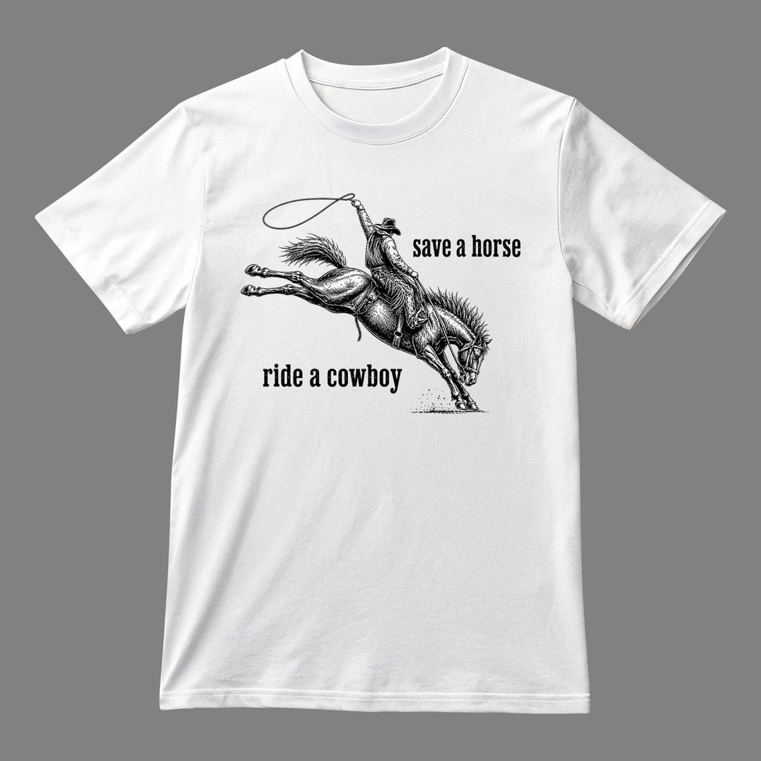 Funny Save a Horse Ride a Cowboy T-shirt, Y2K Cowboy Meme Unisex T-shirt