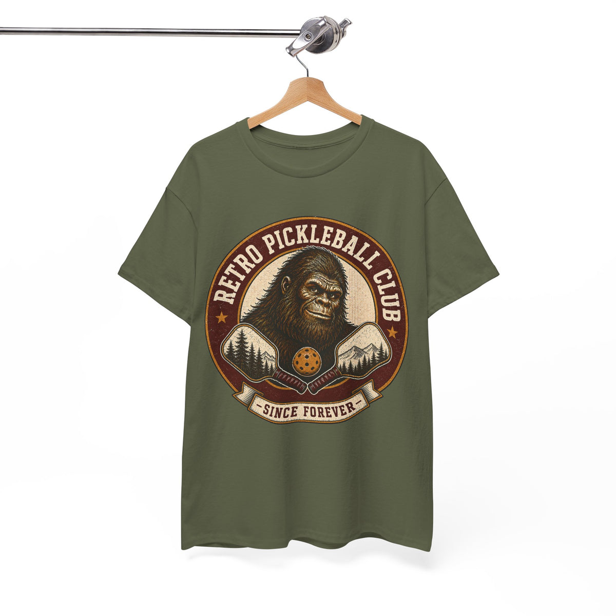 Retro Pickleball Club Bigfoot Emblem T-Shirt
