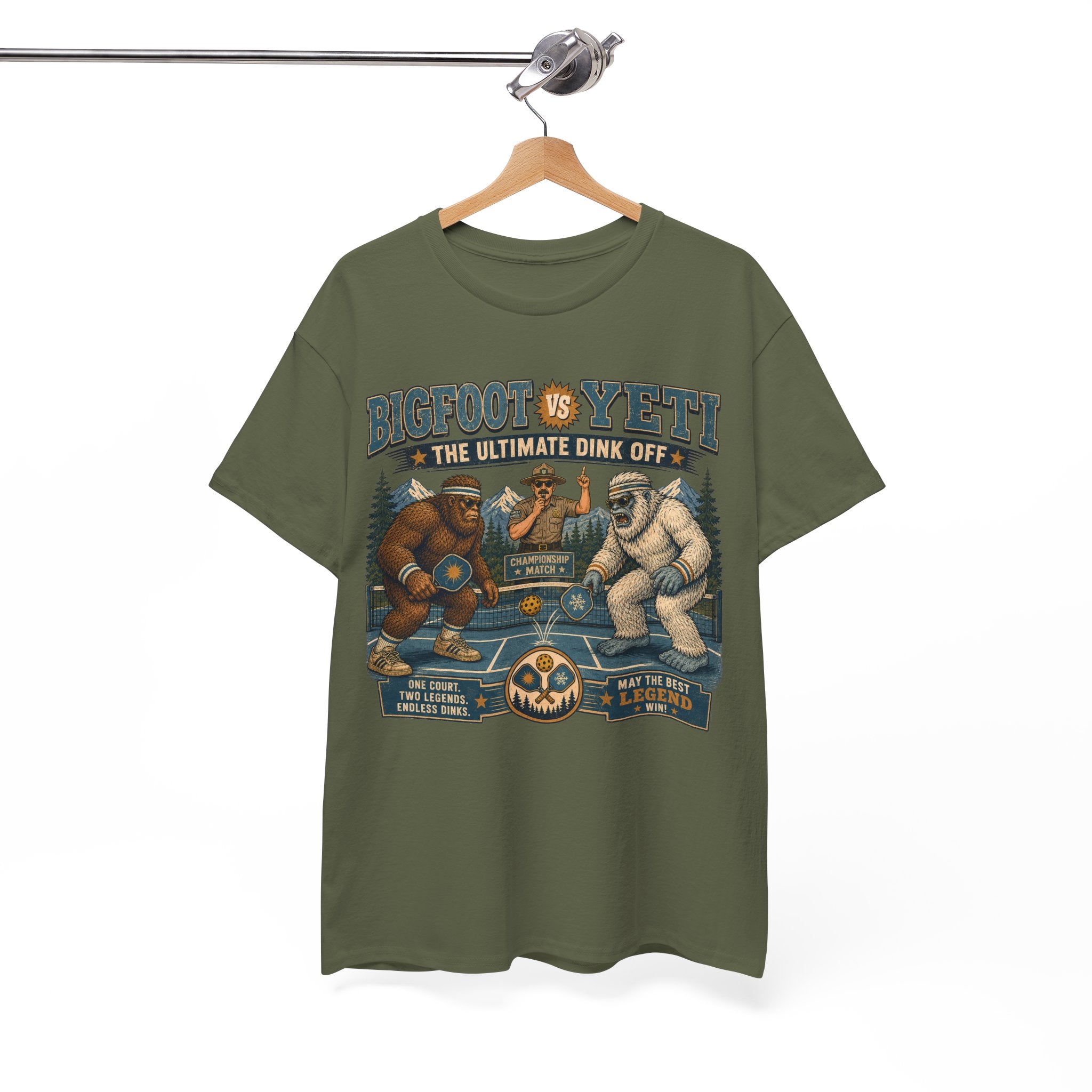 Bigfoot vs Yeti Pickleball Championship T-Shirt