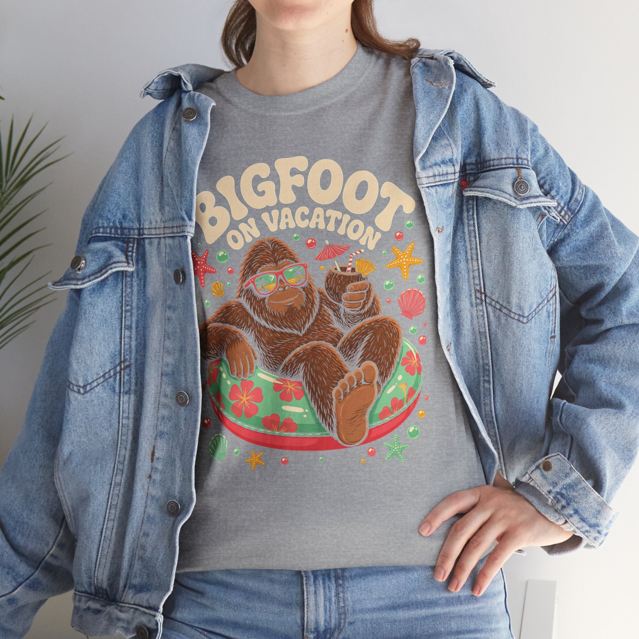 Bigfoot On Vacation T-Shirt – Fun Colorful Beach Graphic Tee