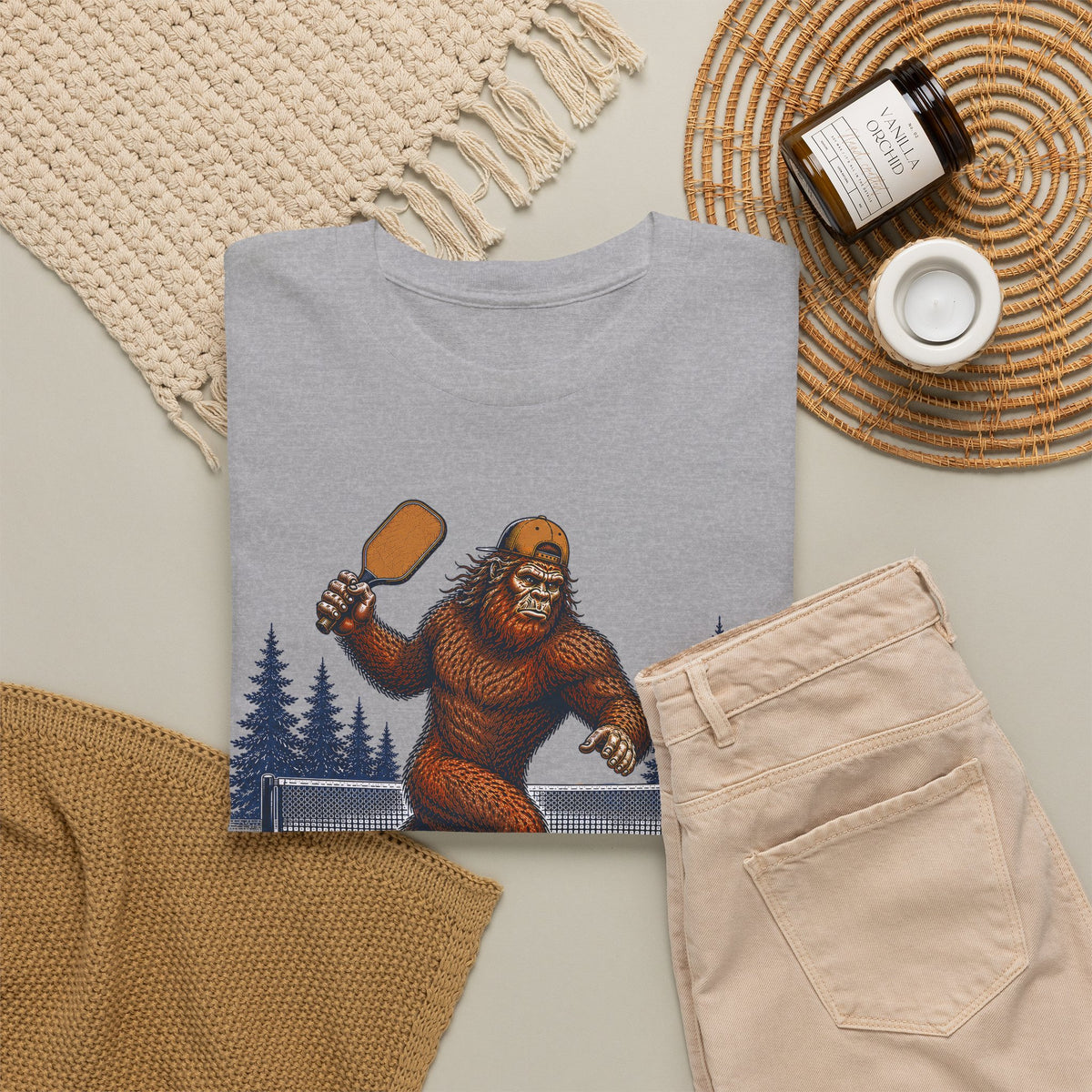 Squatch On Serve Bigfoot Pickleball T-Shirt