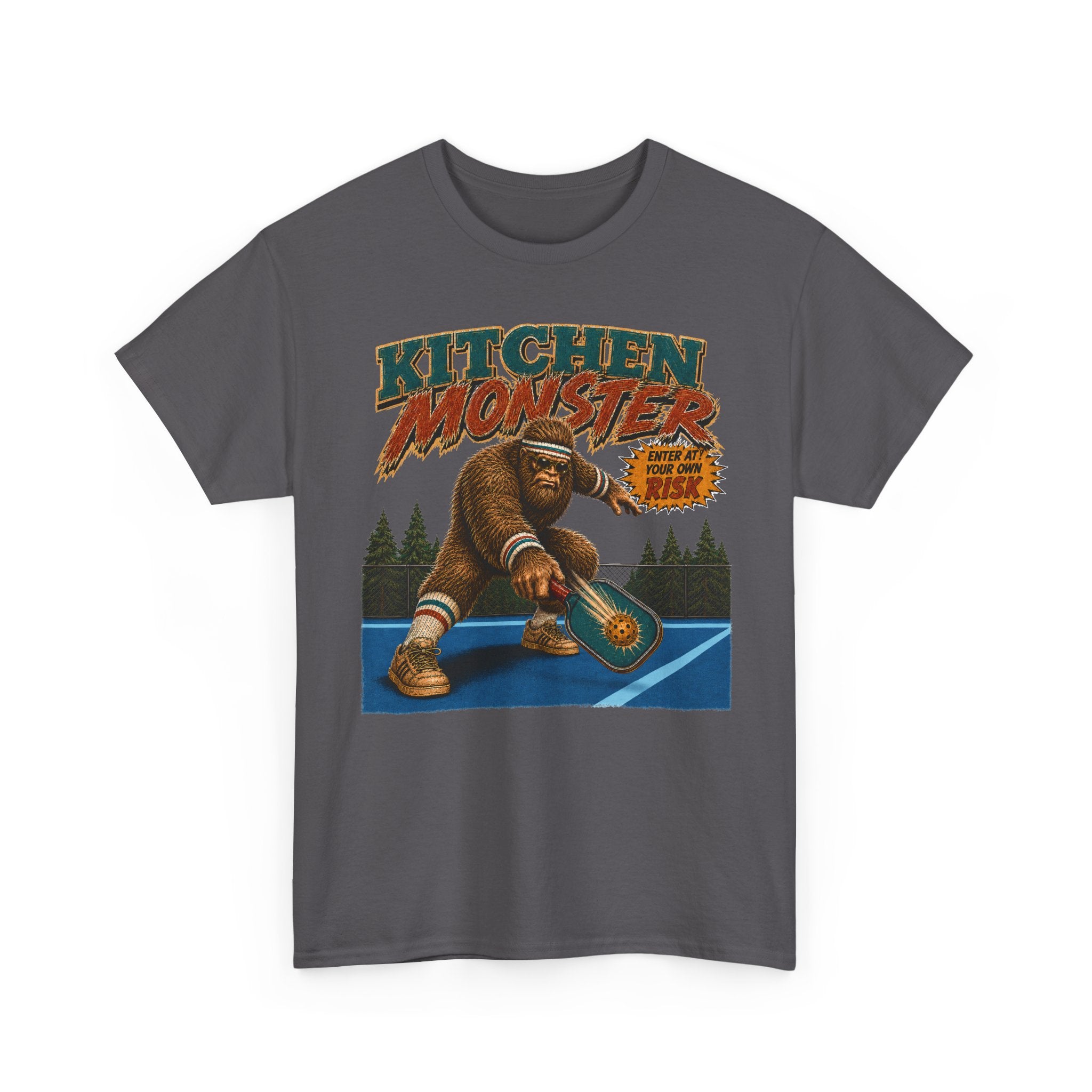 Bigfoot Kitchen Monster Funny Pickleball T-Shirt