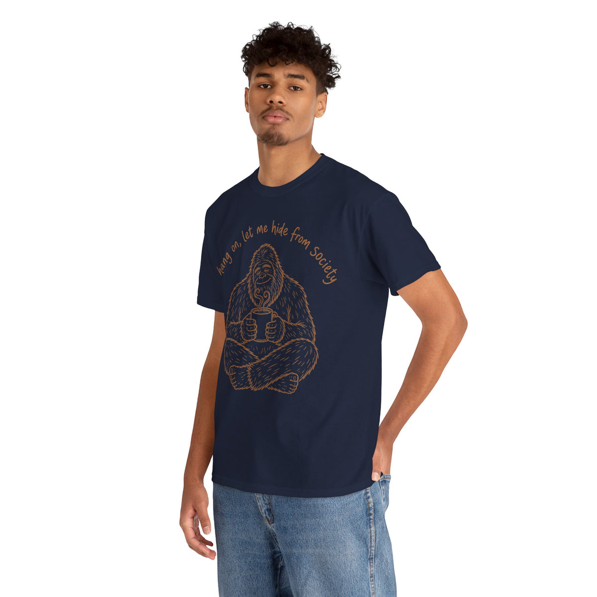 Bigfoot Coffee T-Shirt – Funny Hide From Society Hand-Drawn Graphic Tee