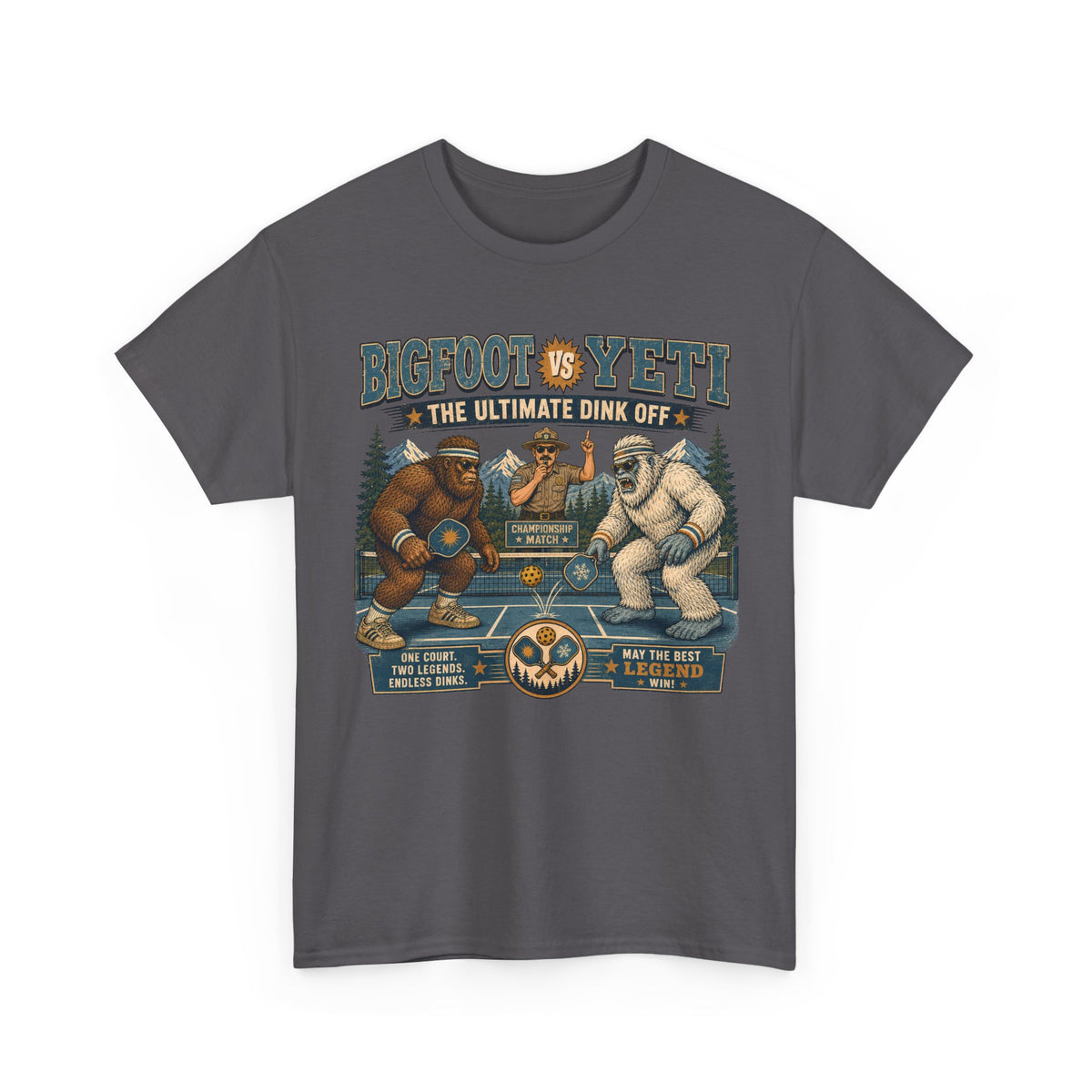 Bigfoot vs Yeti Pickleball Championship T-Shirt