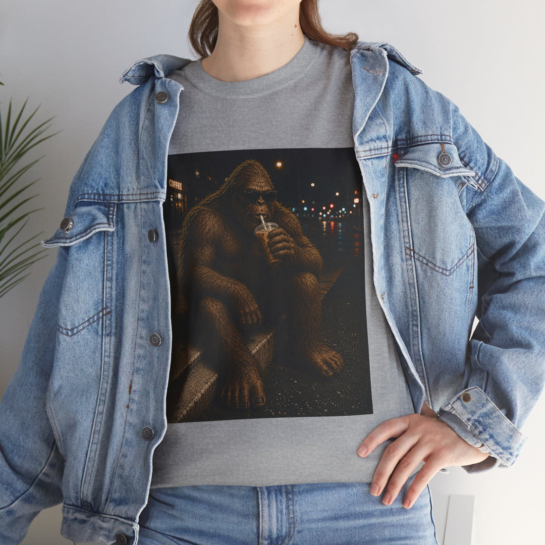 Bigfoot Coffee T-Shirt – Cool Sasquatch Drinking Coffee Vintage Tee